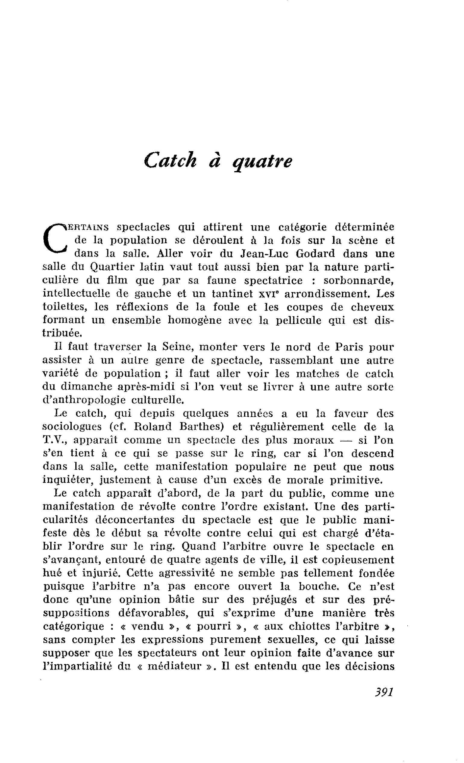 Catch à quatre