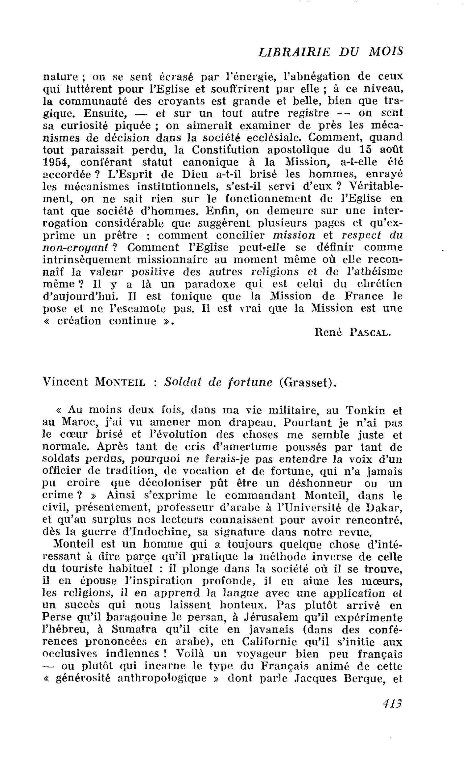 Vincent Monteil : Soldat de fortune