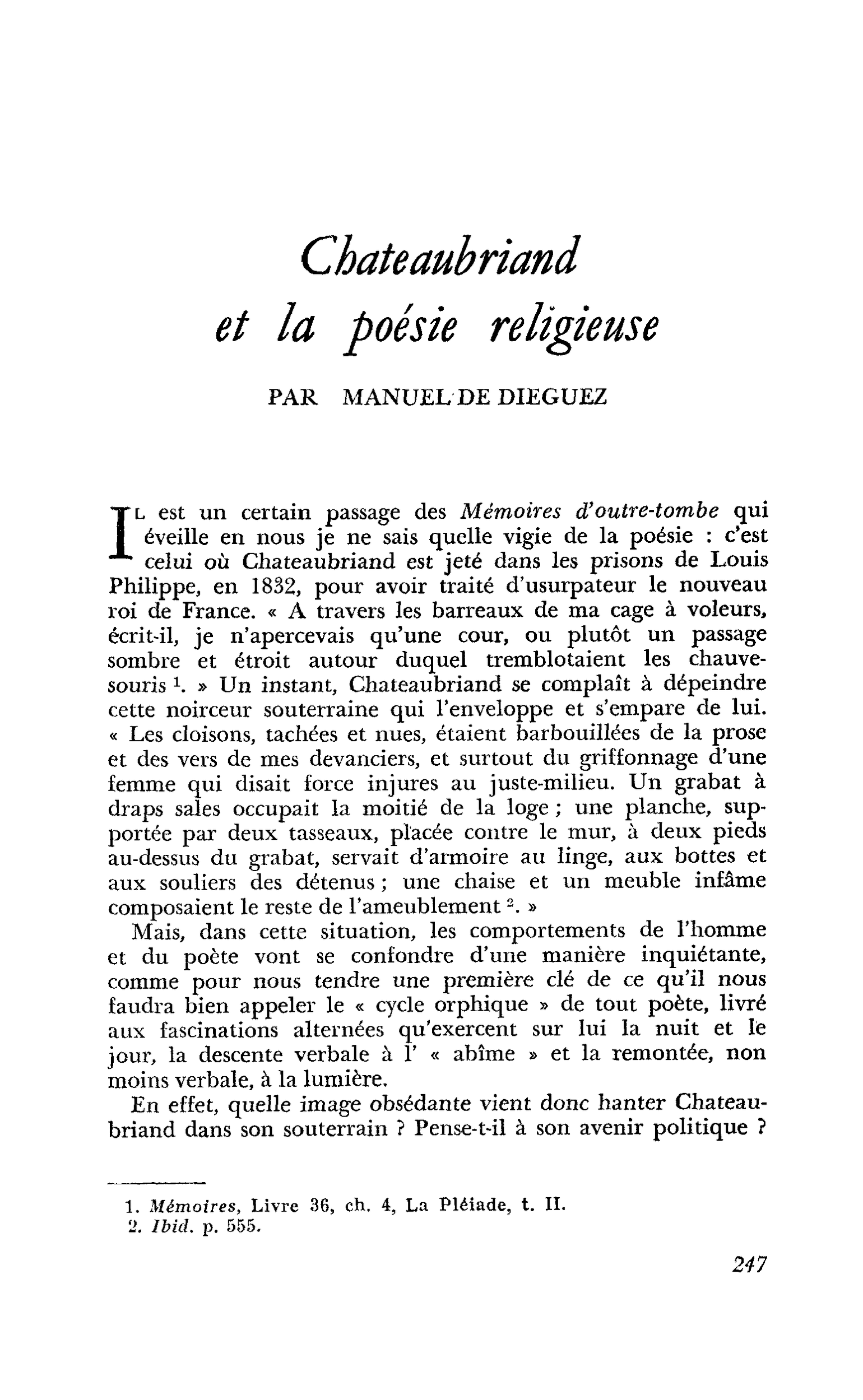 Chateaubriand et la poésie religieuse