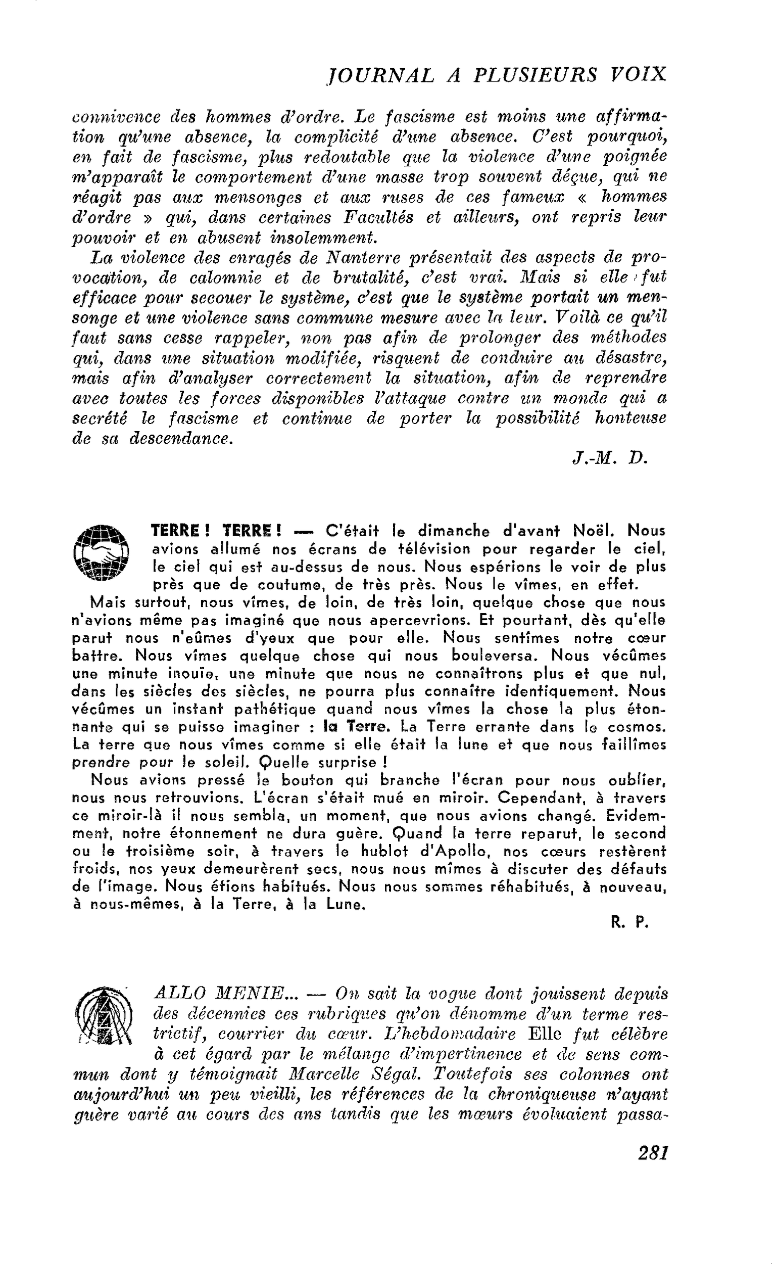 ALLO MENIE…