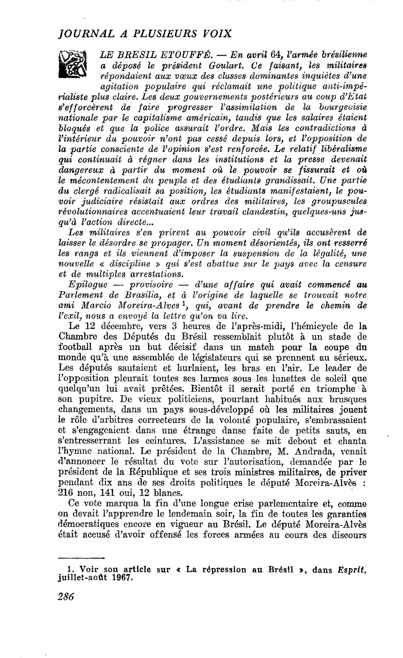 LE BRESIL ÉTOUFFÉ
