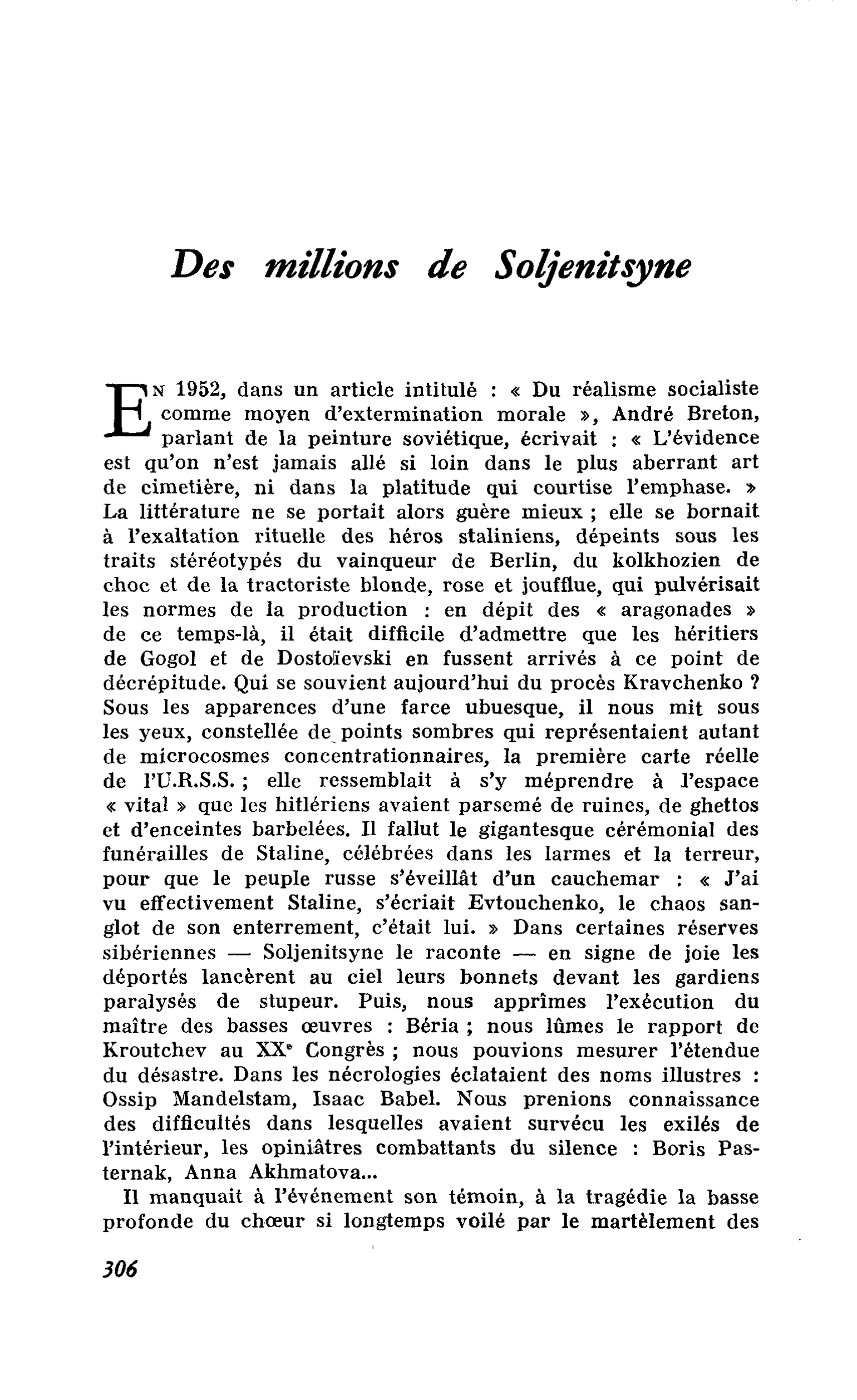 Des millions de Soljénitsyne