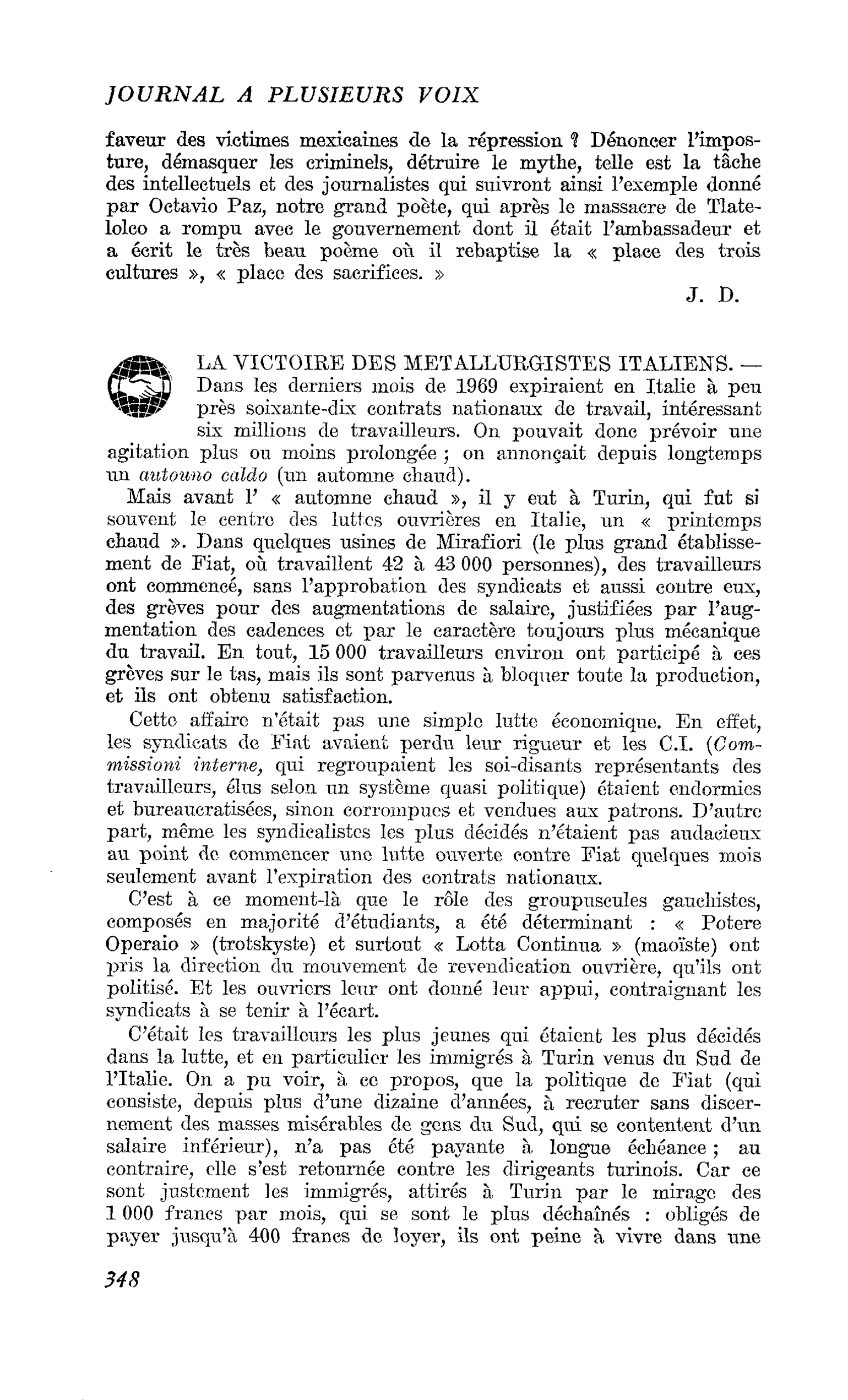 LA VICTOIRE DES METALLURGISTES ITALIENS