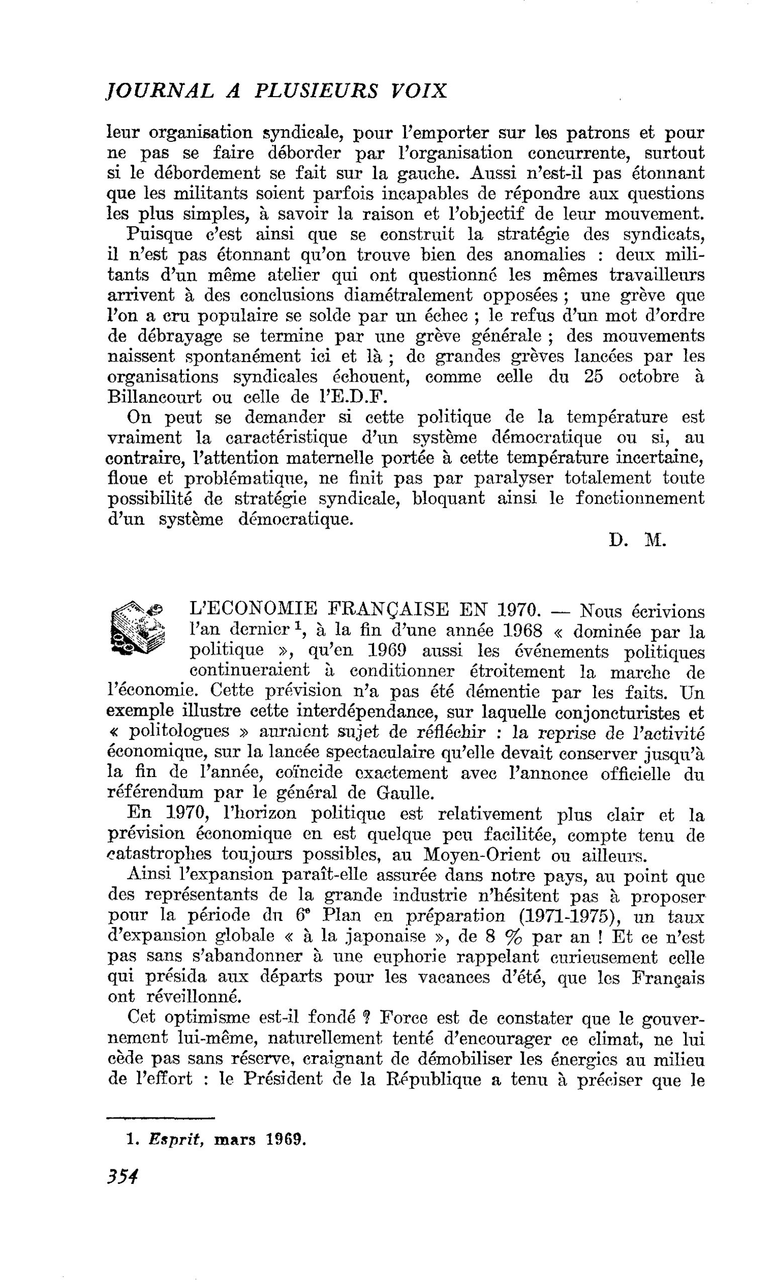 L’ECONOMIE FRANÇAISE EN 1970