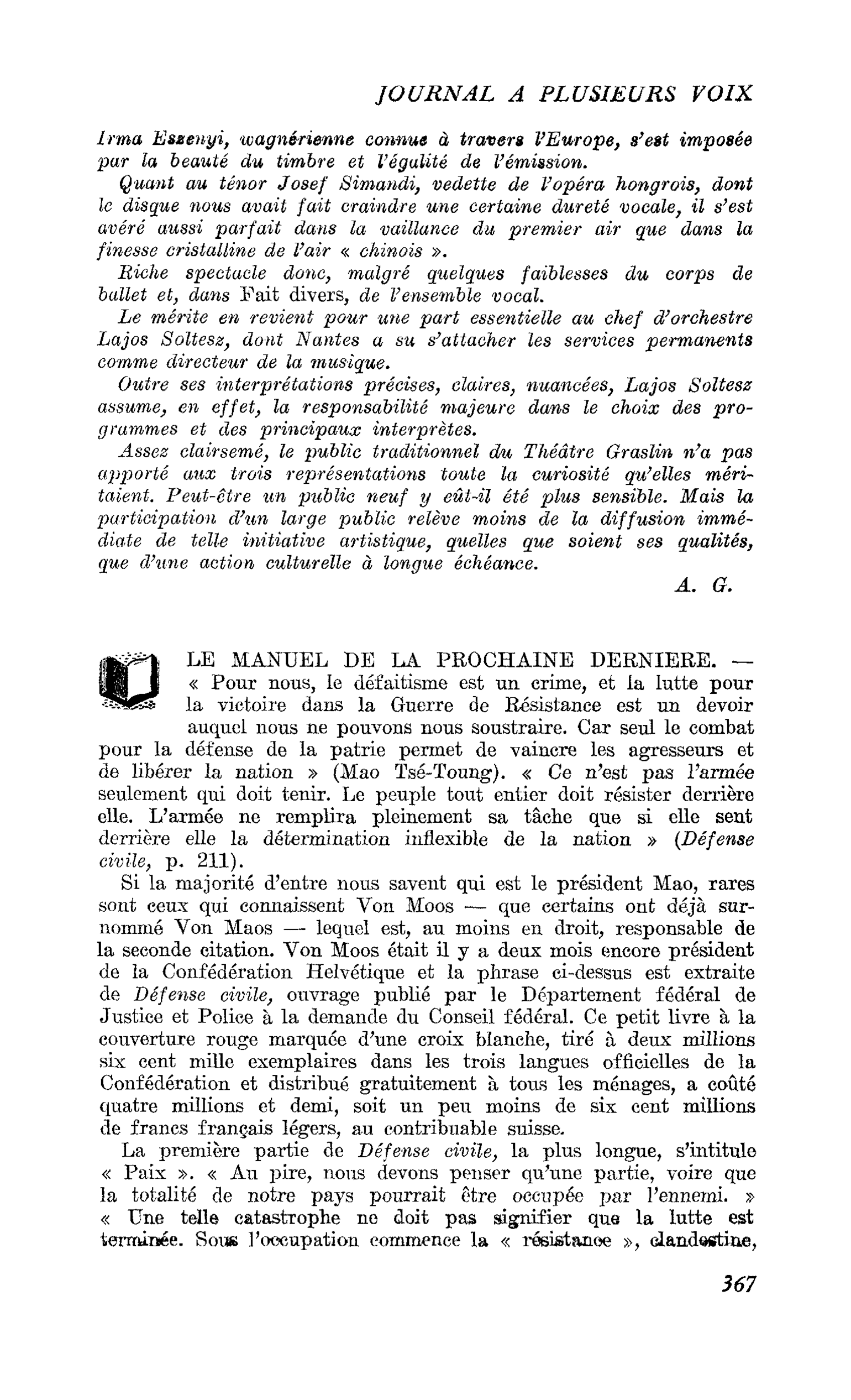 LE MANUEL DE LA PROCHAINE DERNIERE
