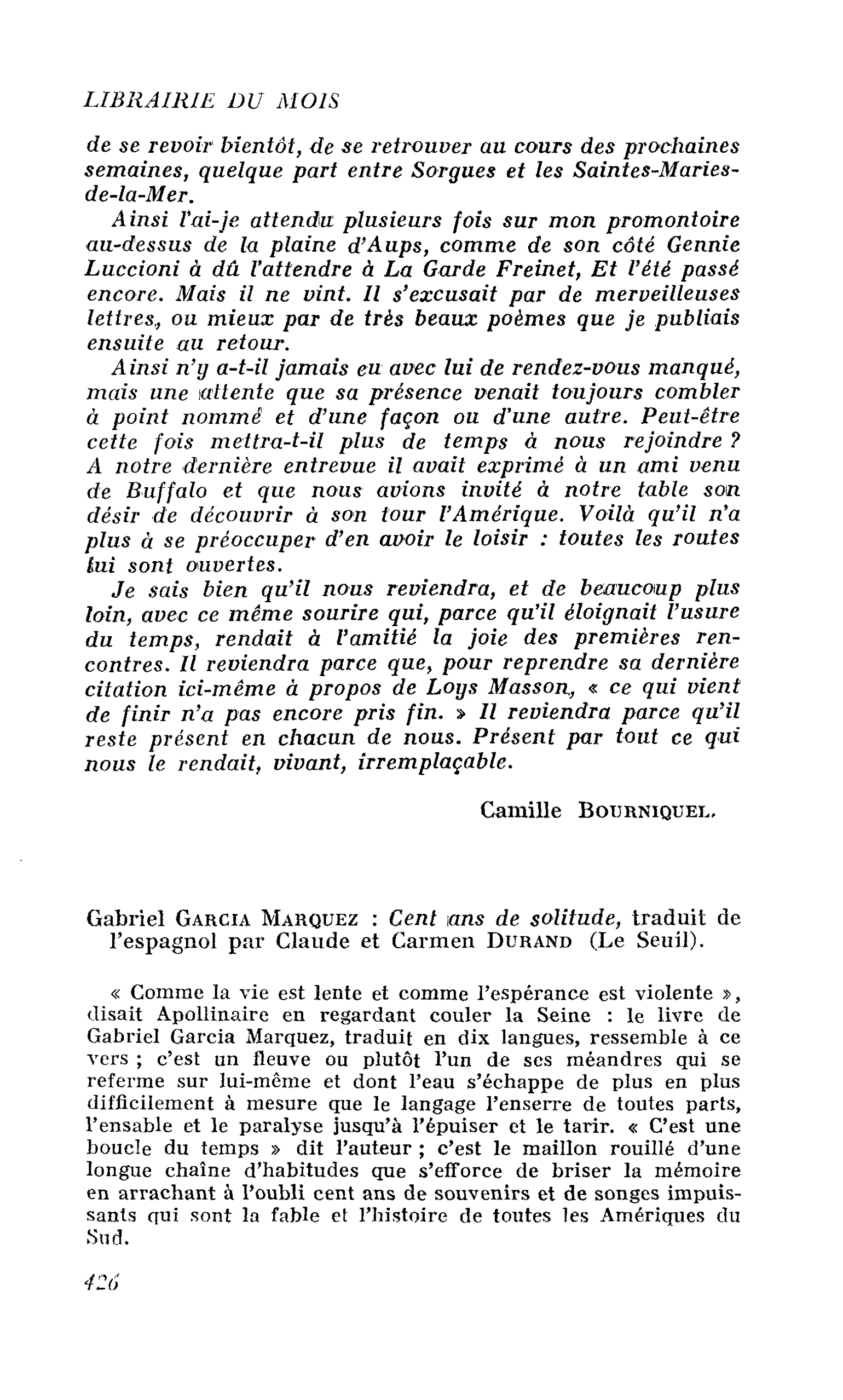 Gabriel Garcia Marquez : Cent ans de solitude