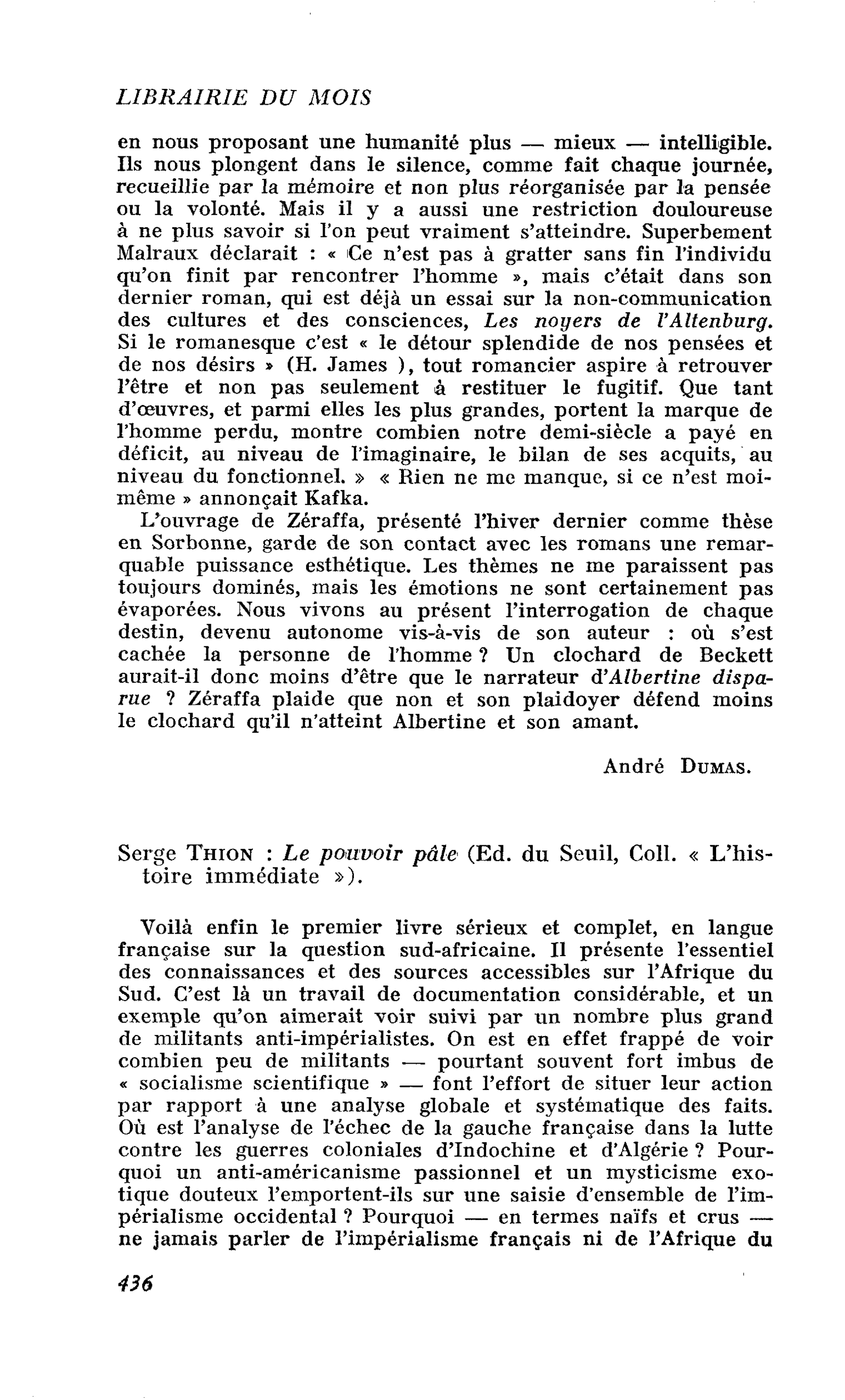 Serge Thion : Le pouvoir pâle