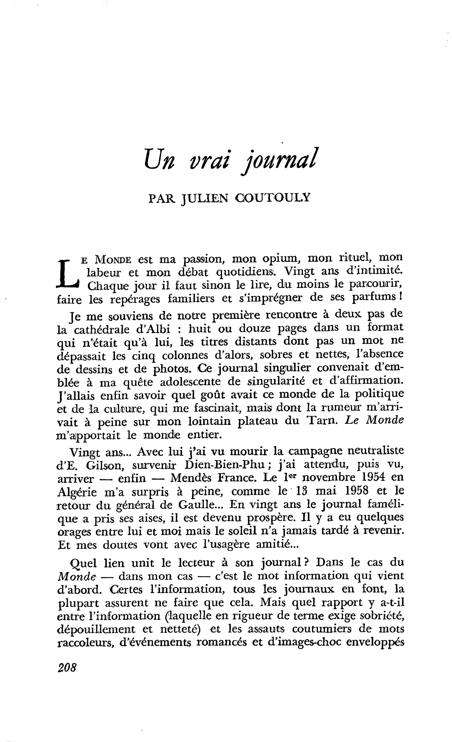 Un vrai journal