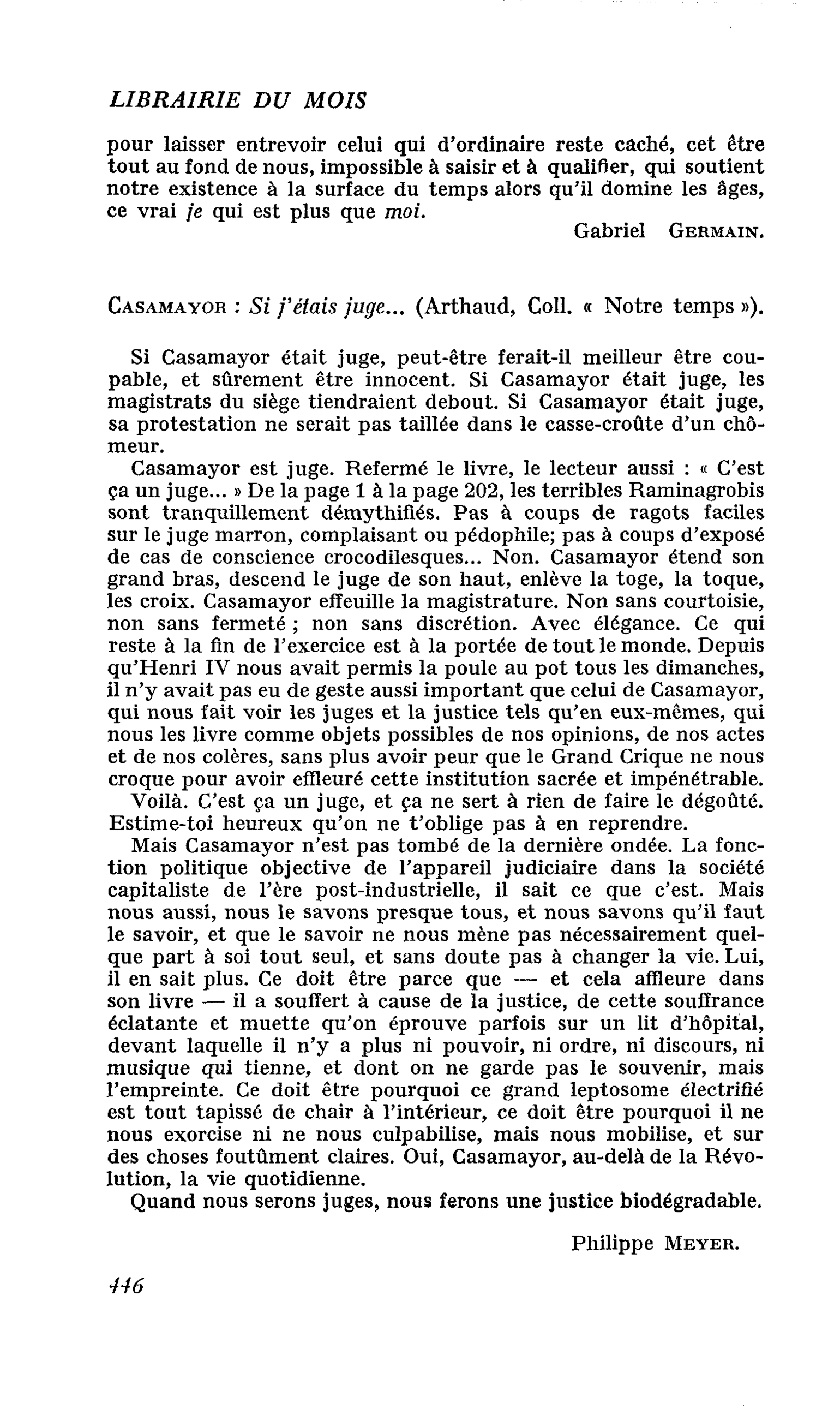 Casamayor : Si j’étais juge…