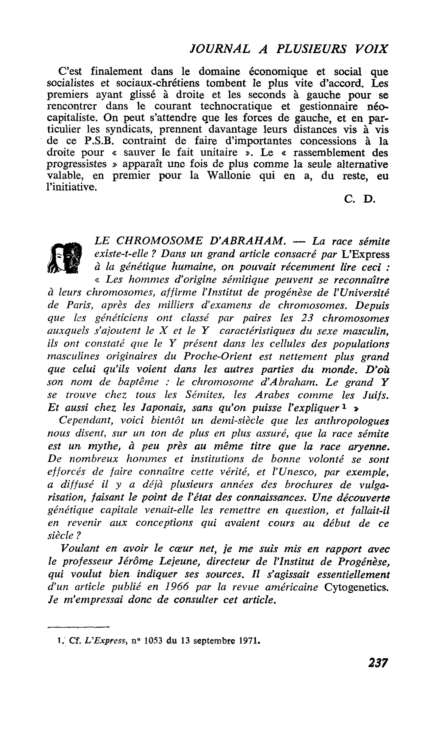 LE CHROMOSOME D’ABRAHAM
