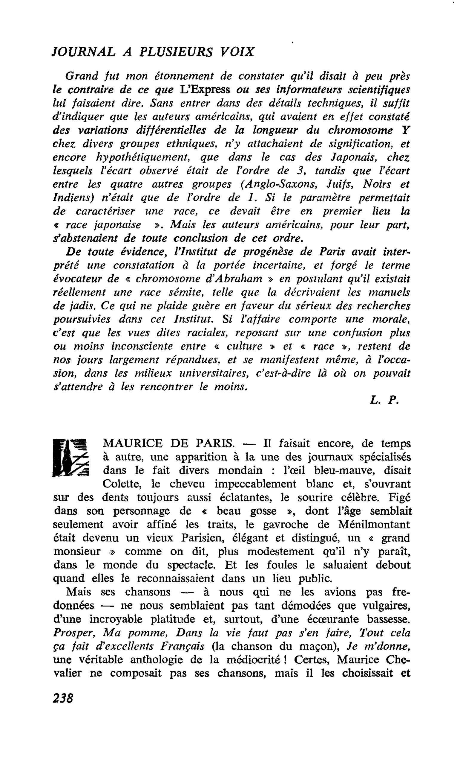 MAURICE DE PARIS