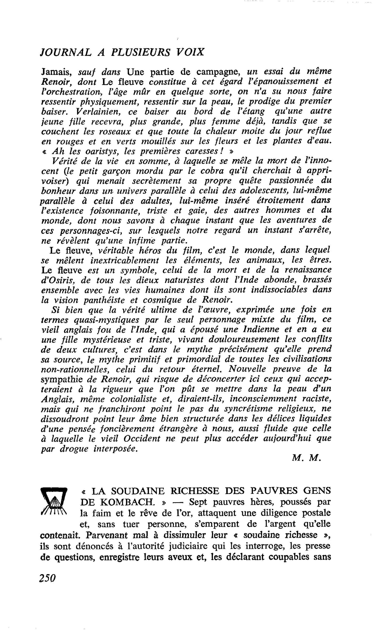 « LA SOUDAINE RICHESSE DES PAUVRES GENS DE KOMBACH. »