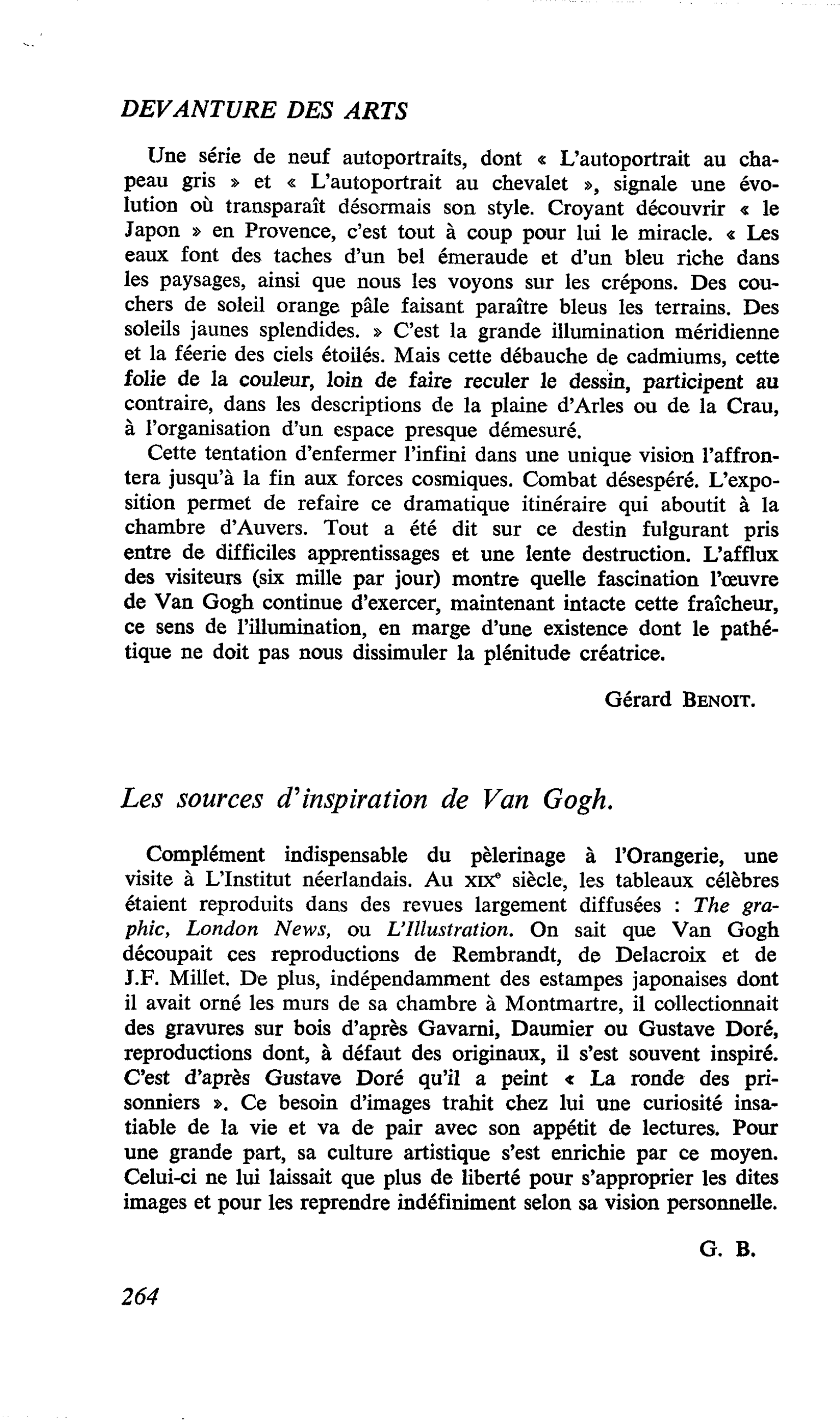 Les sources d’inspiration de Van Gogh