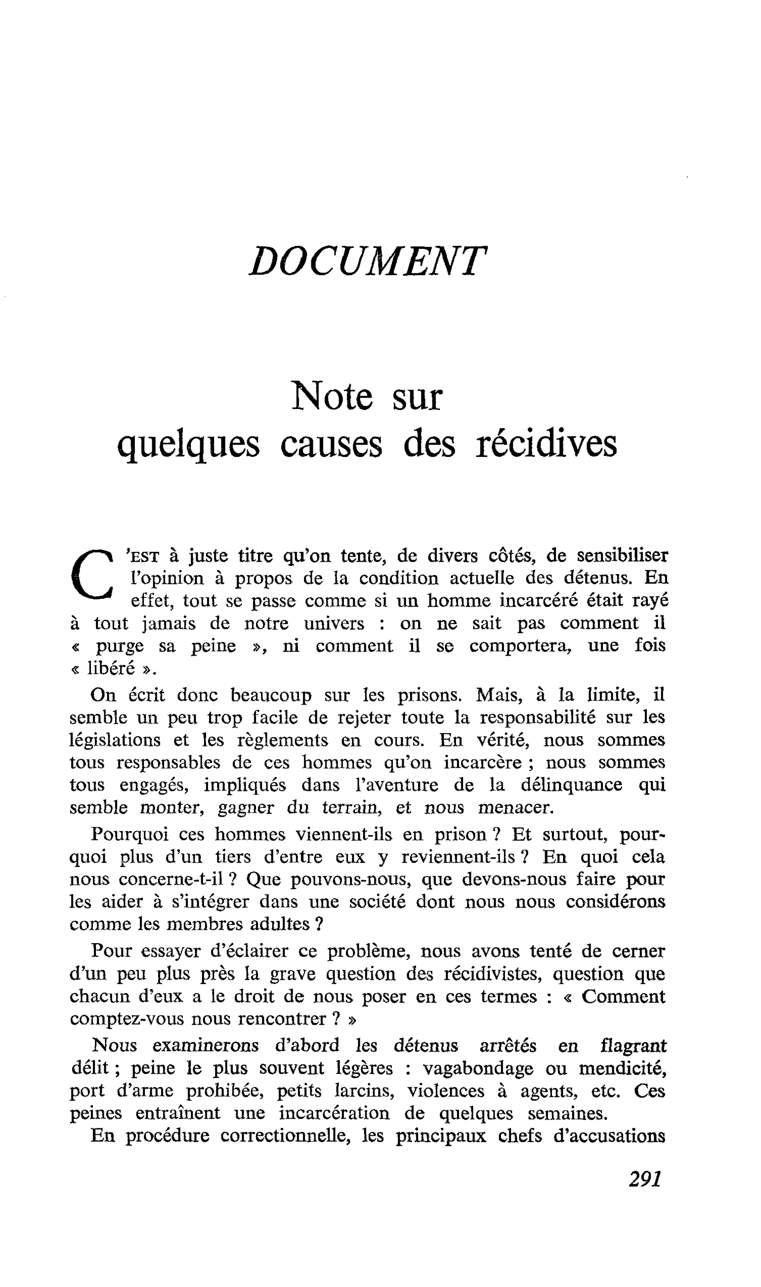 Note sur quelques causes des récidives