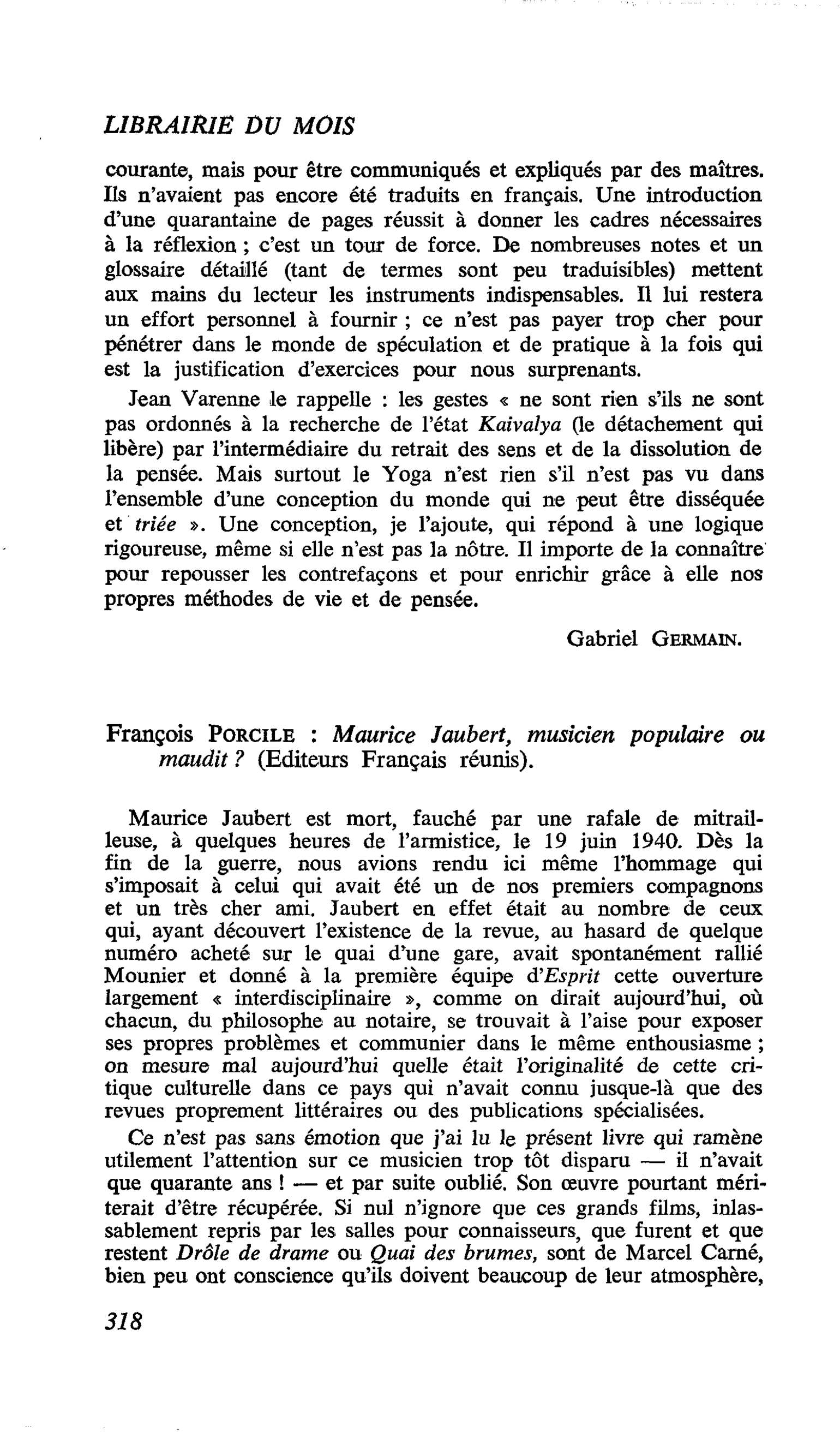 François Porcile : Maurice Jaubert, musicien populaire ou maudit ?