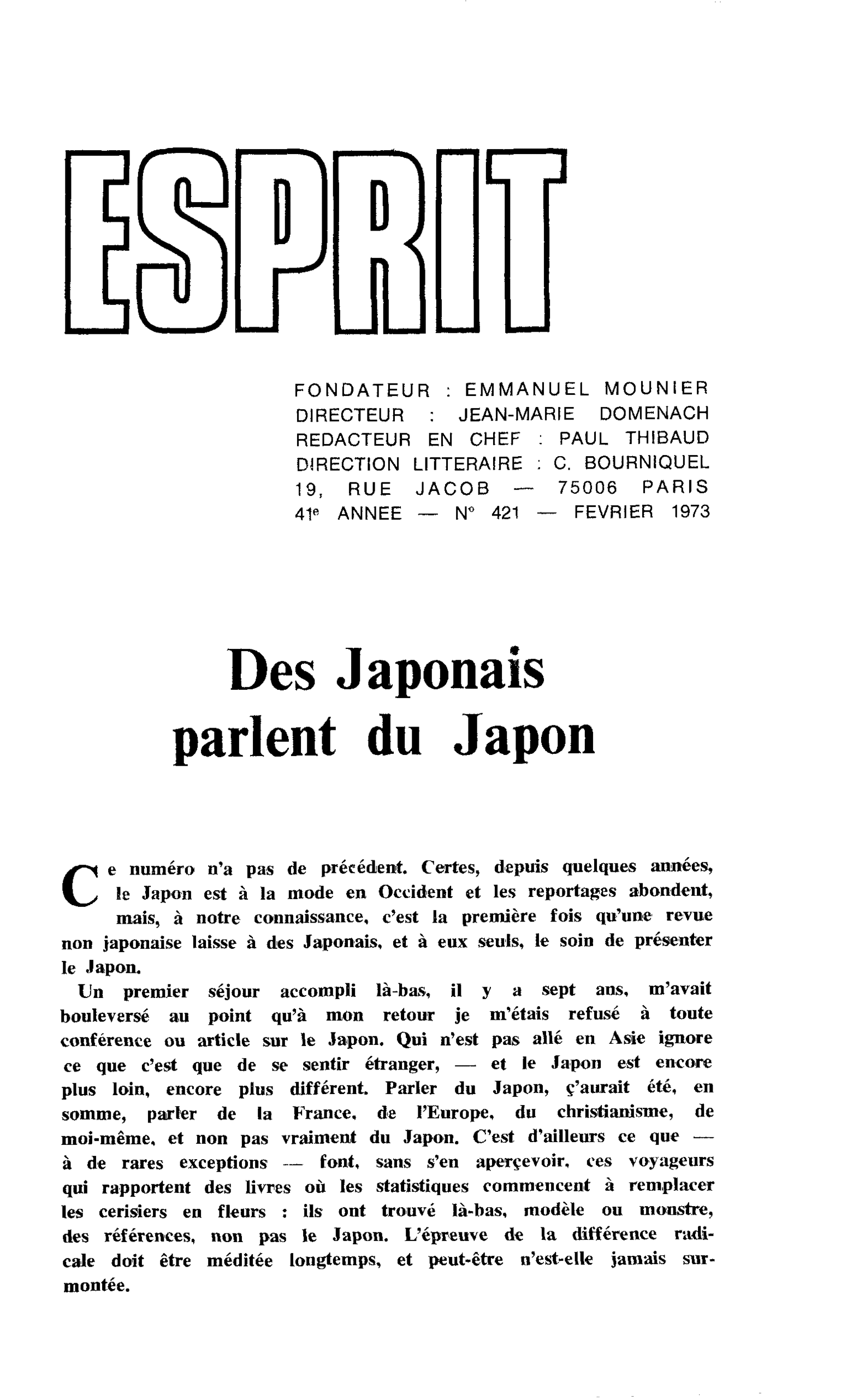Des Japonais parlent du Japon