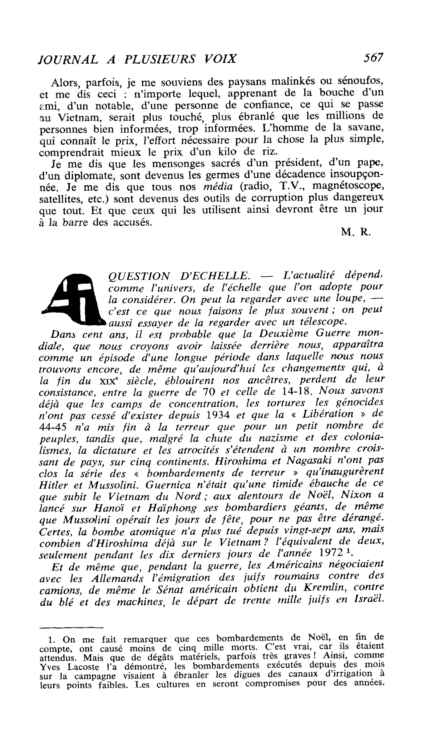 QUESTION D’ECHELLE