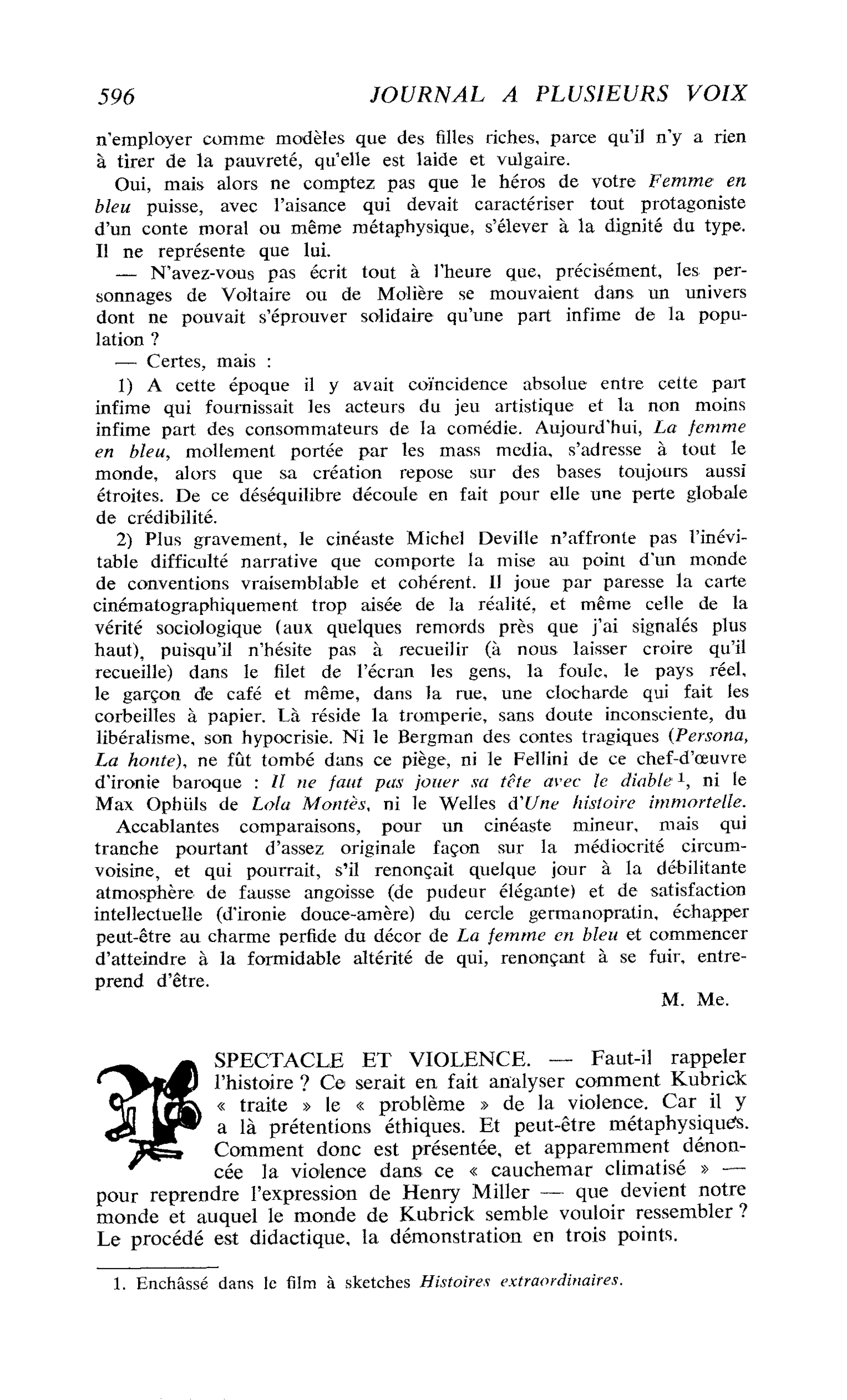 SPECTACLE ET VIOLENCE