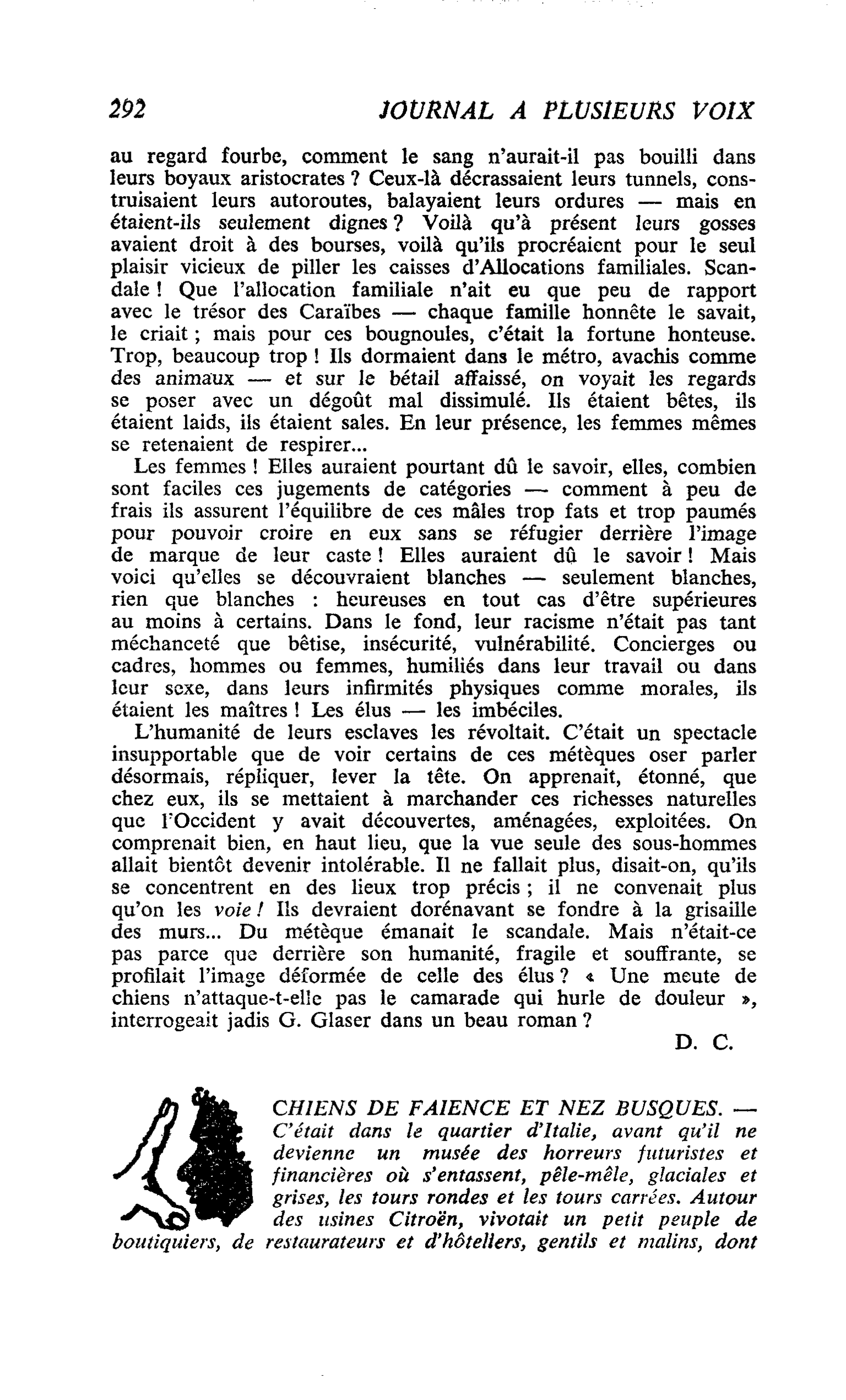 CHIENS DE FAÏENCE ET NEZ BUSQUES