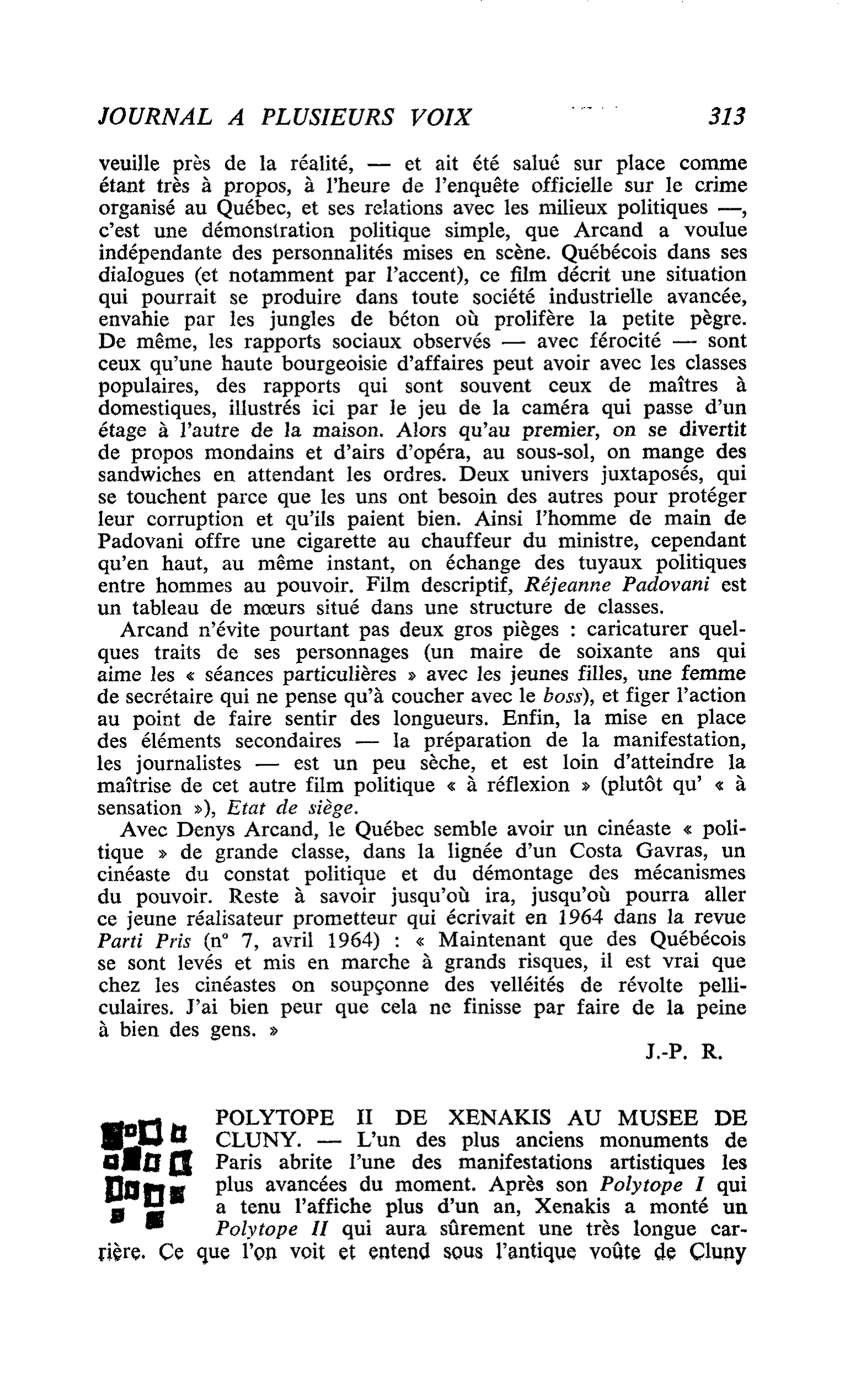 POLYTOPE II DE XENAKIS AU MUSEE DE CLUNY