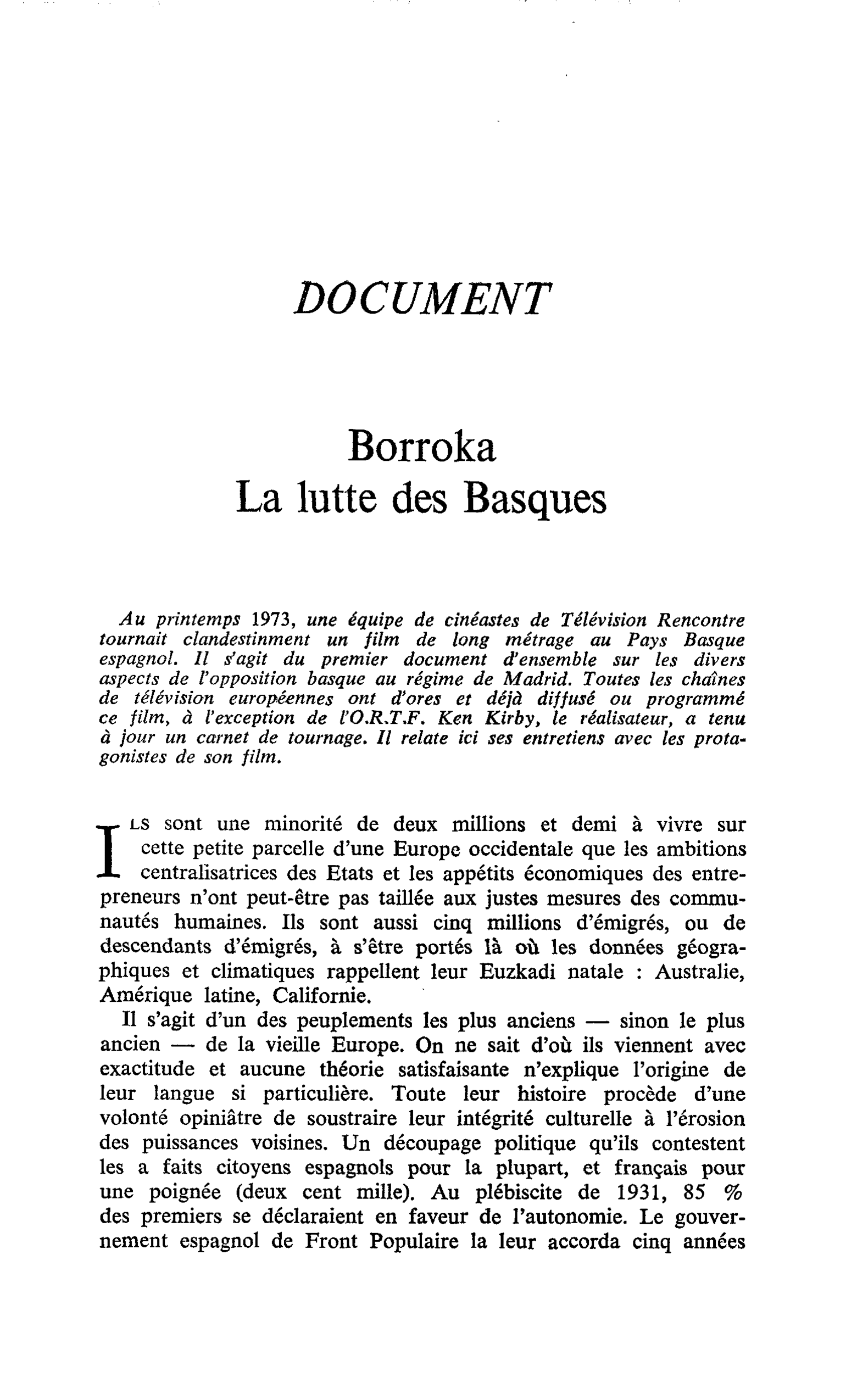 Borroka La lutte des Basques