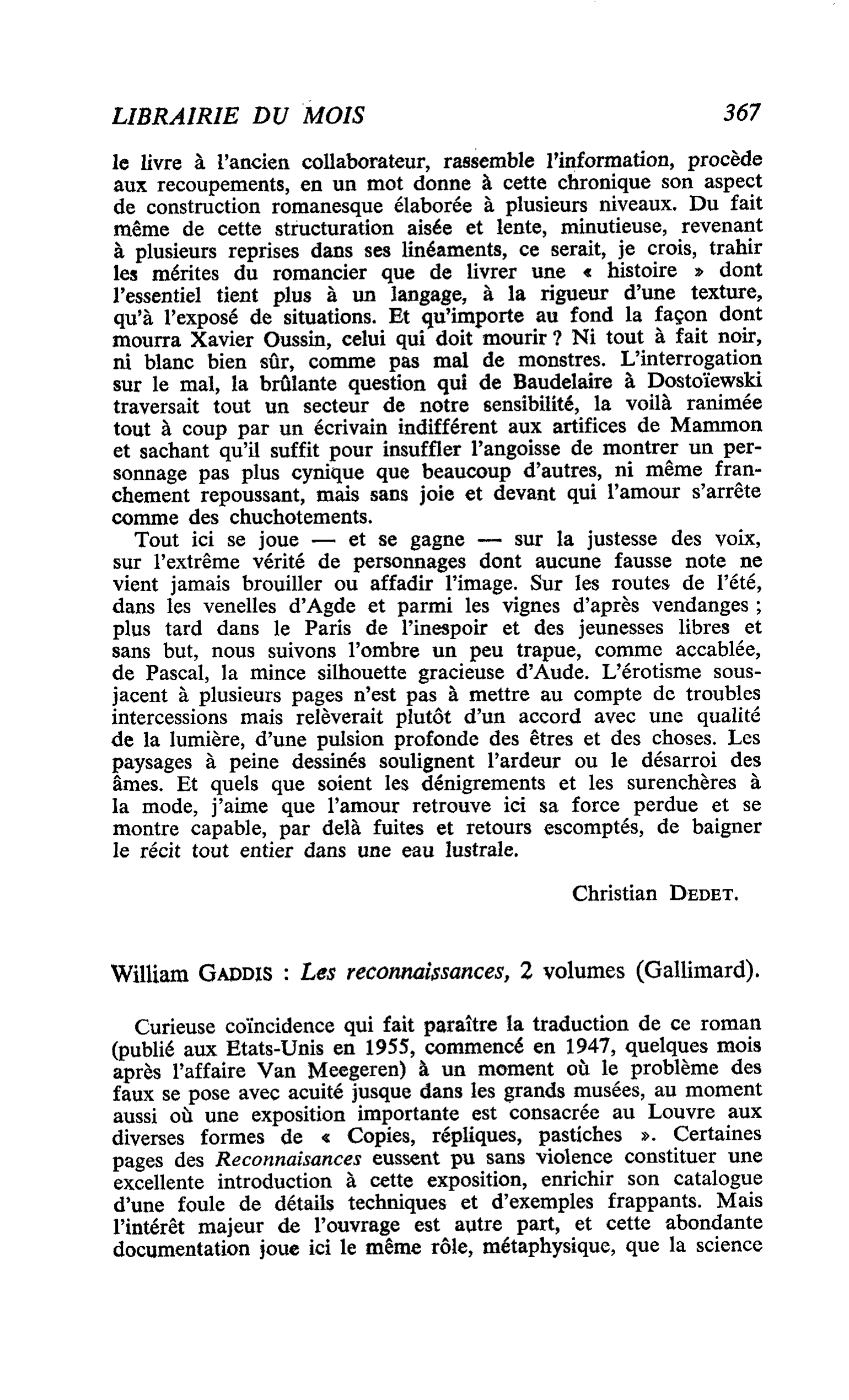 William Gaddis : Les reconnaissances