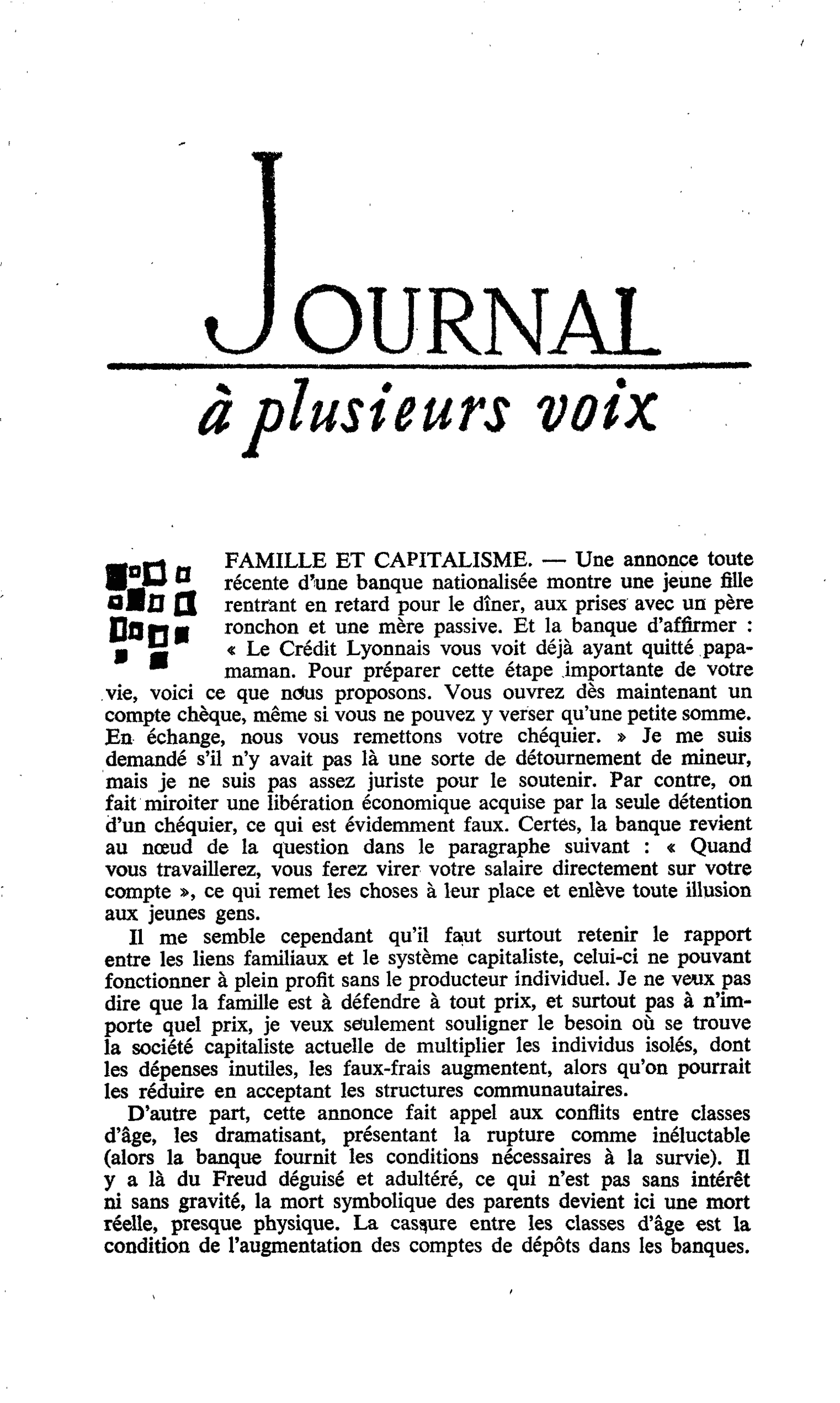 FAMILLE ET CAPITALISME