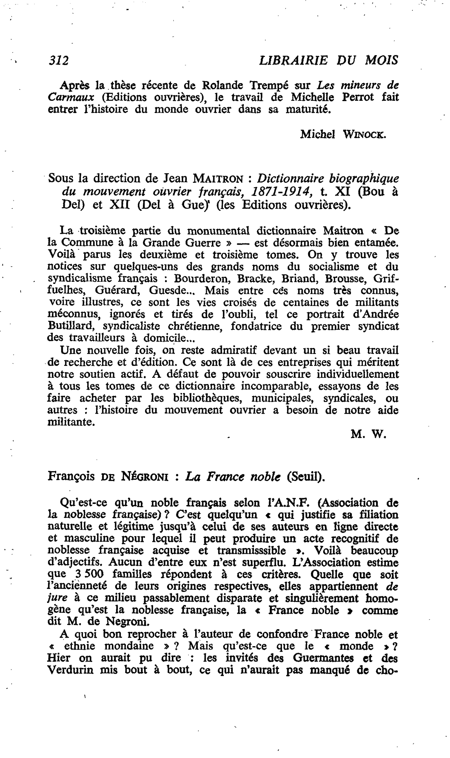 Sous la direction de Jean Maitron : Dictionnaire biographique du mouvement ouvrier français, 1871-1914, t. XI