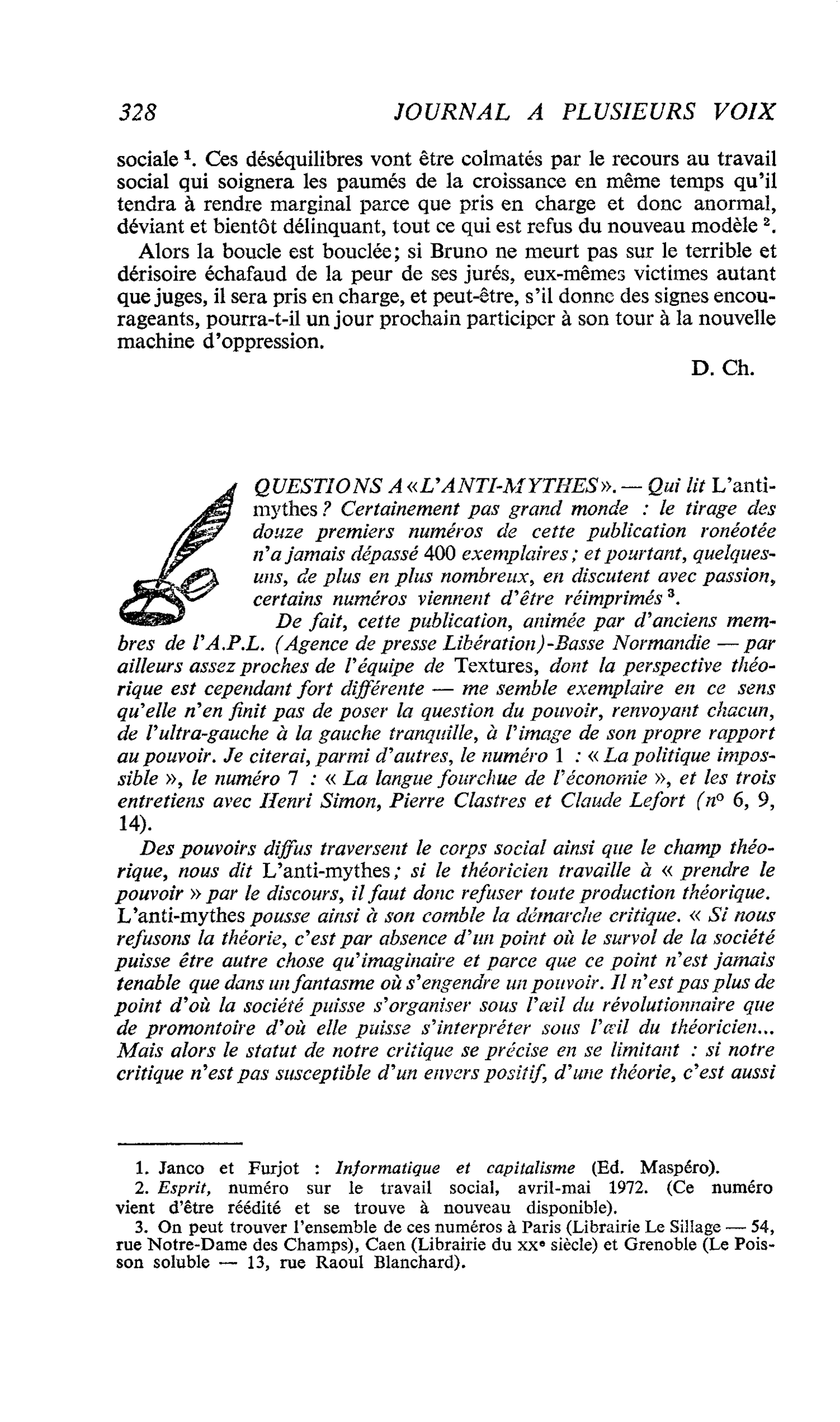 QUESTIONS A « L’ANTI-MYTHES »