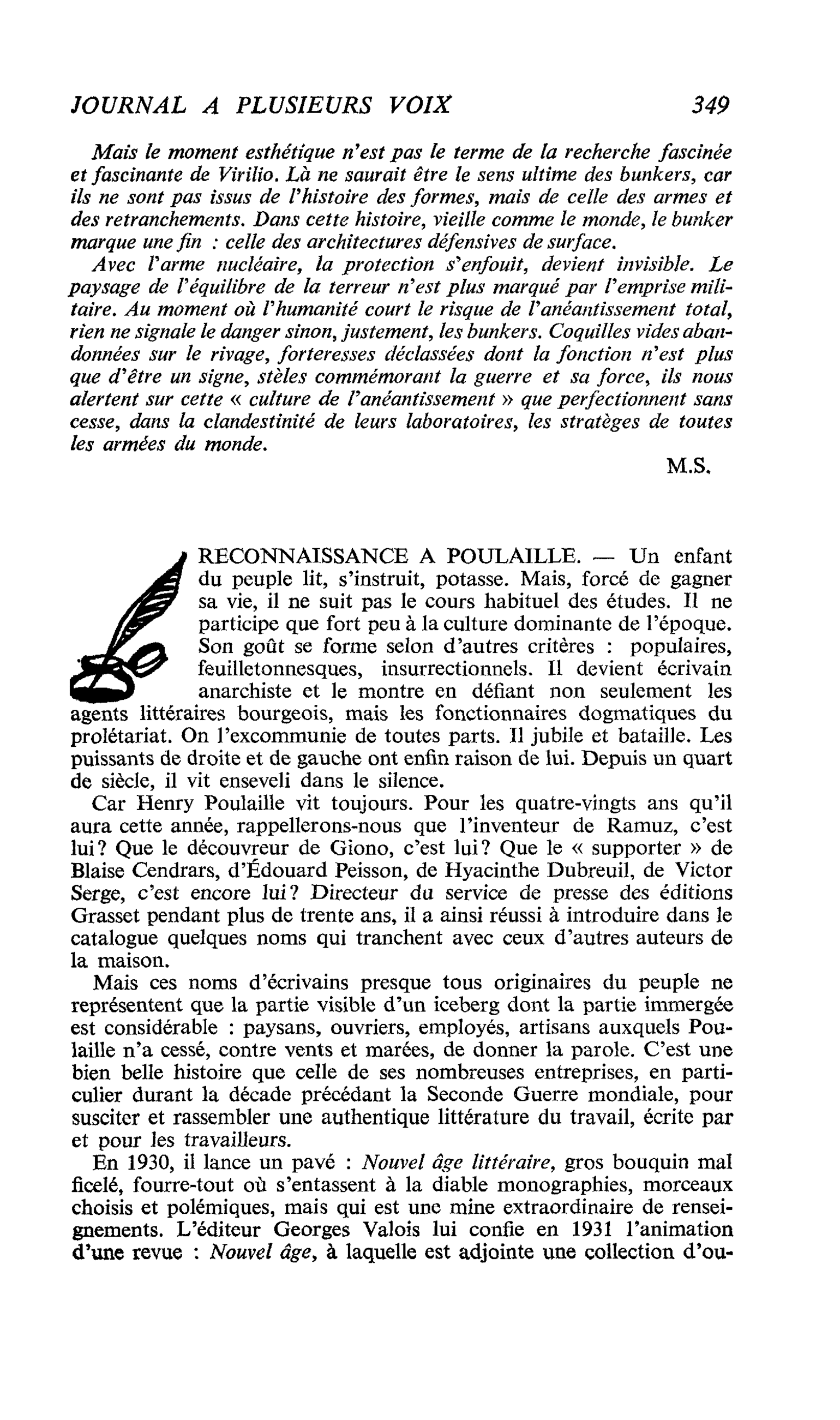 RECONNAISSANCE A POULAILLE