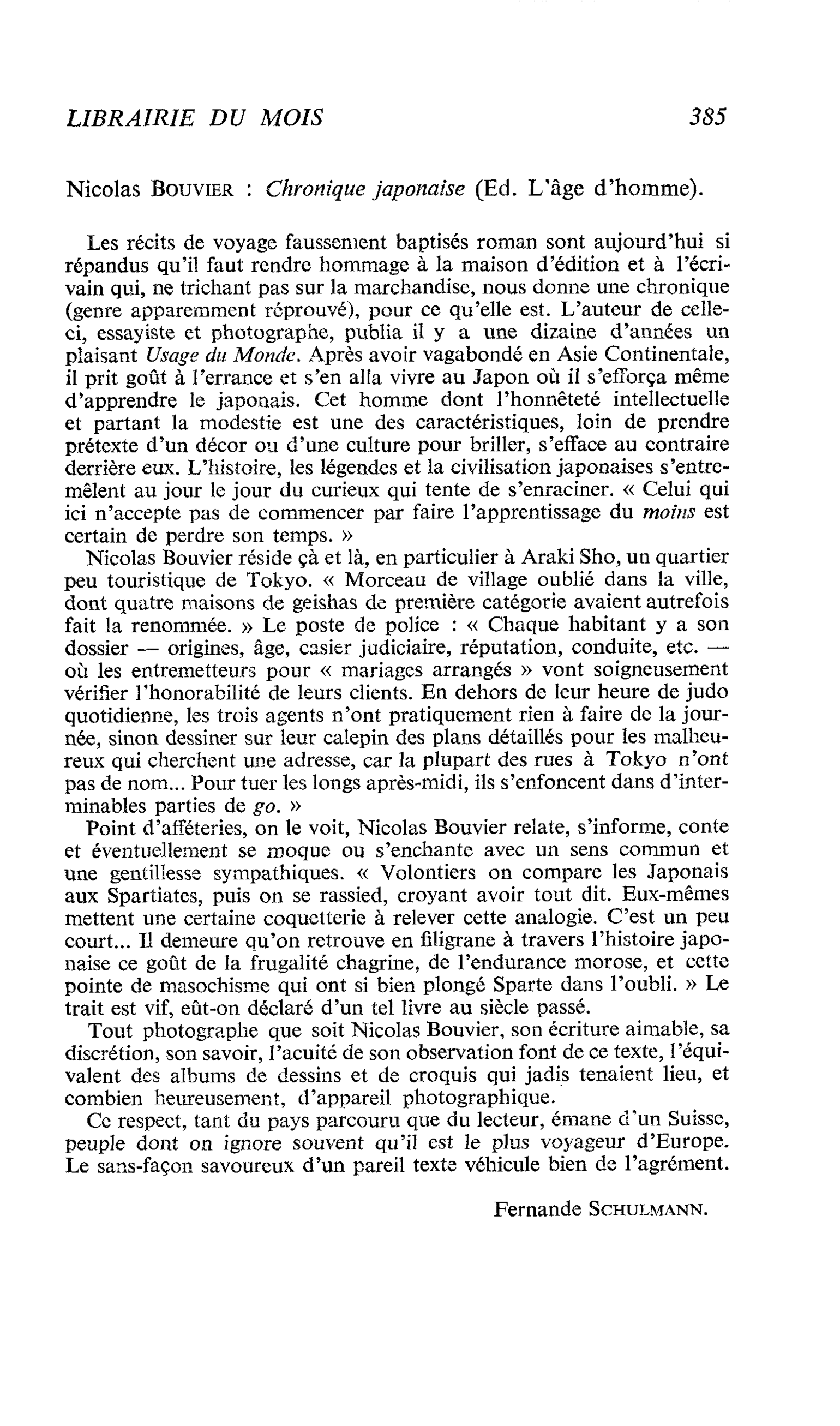 Nicolas Bouvier : Chronique japonaise