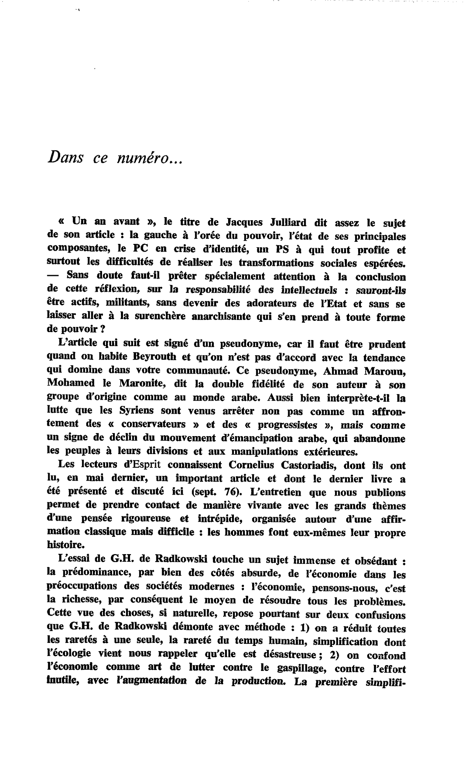Dans ce numéro…