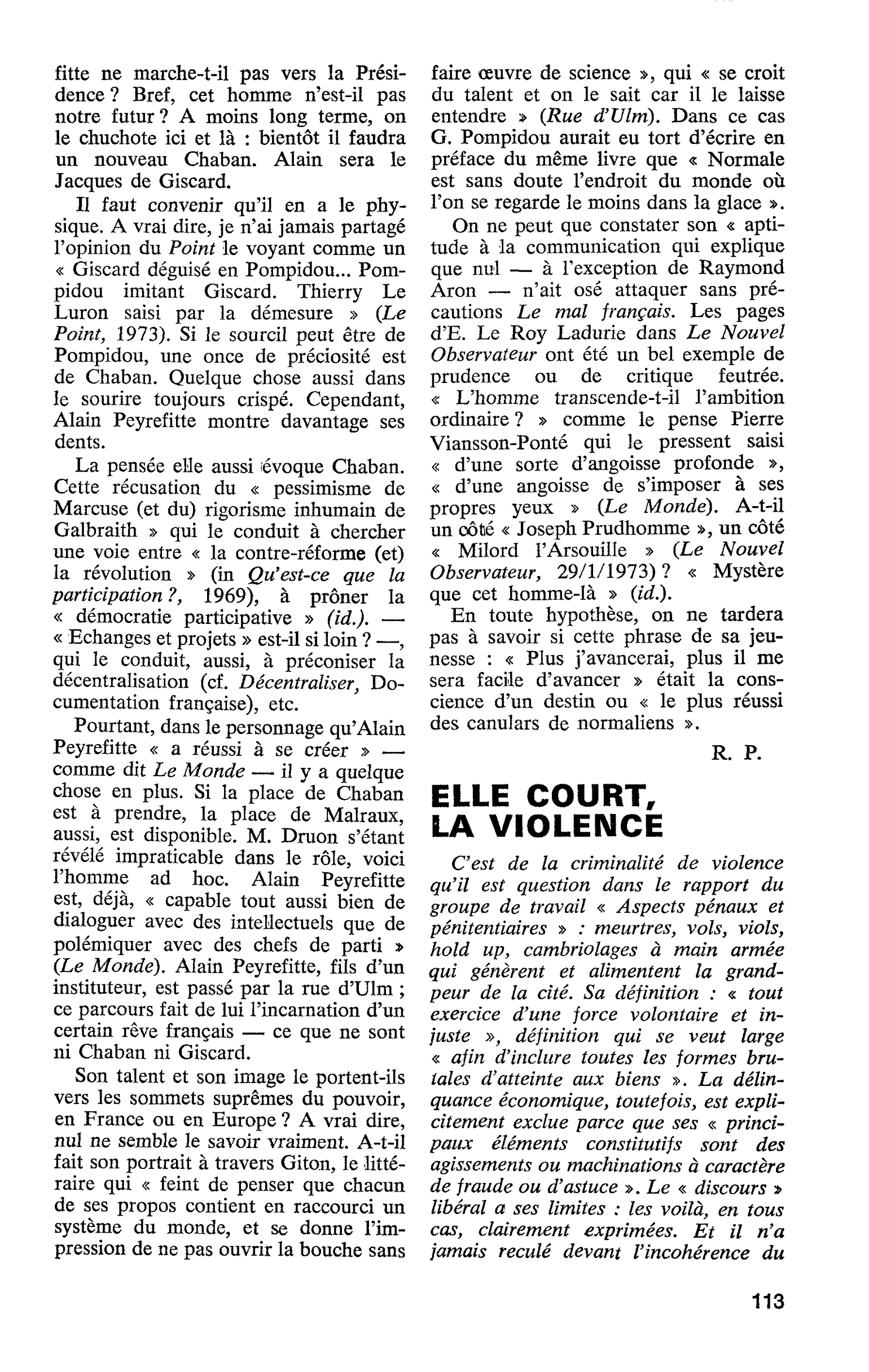 ELLE COURT, LA VIOLENCE
