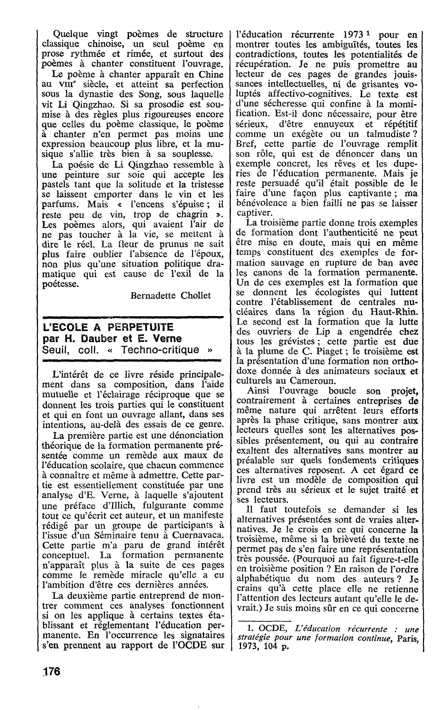 L’ECOLE A PERPETUITE par H. Dauber et E. Verne