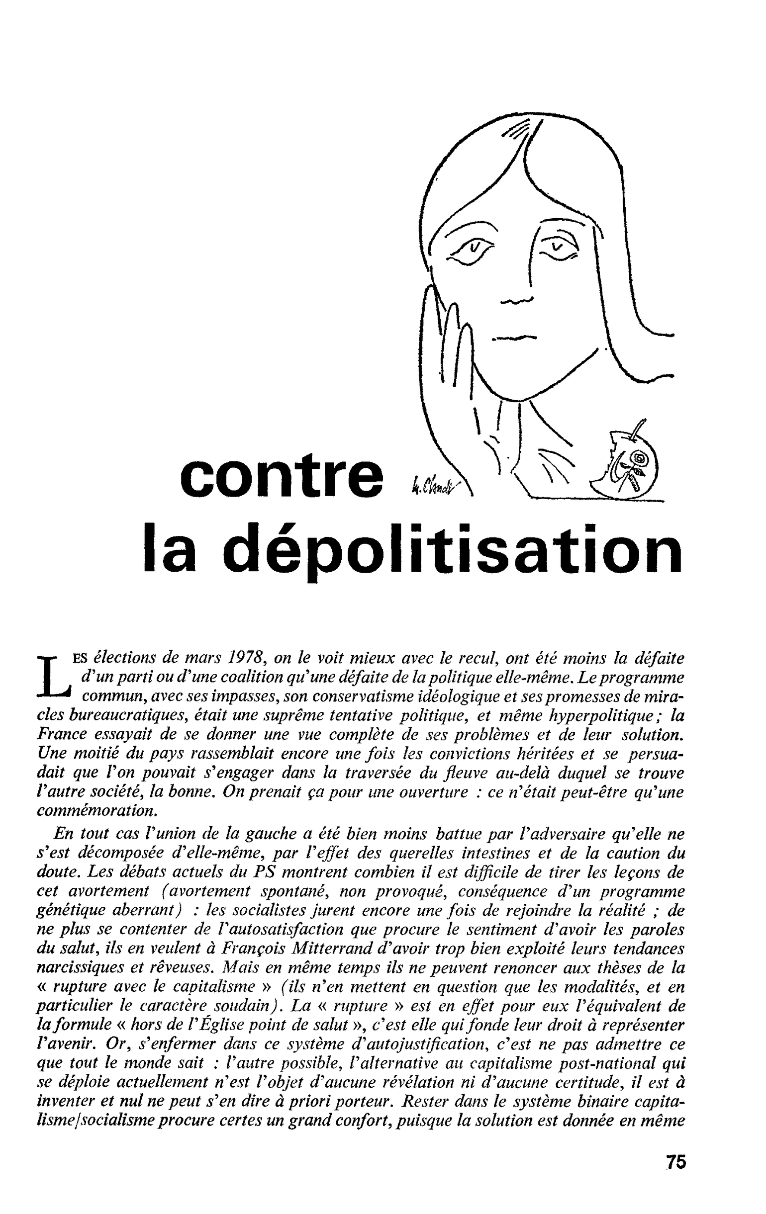 Contre la dépolitisation
