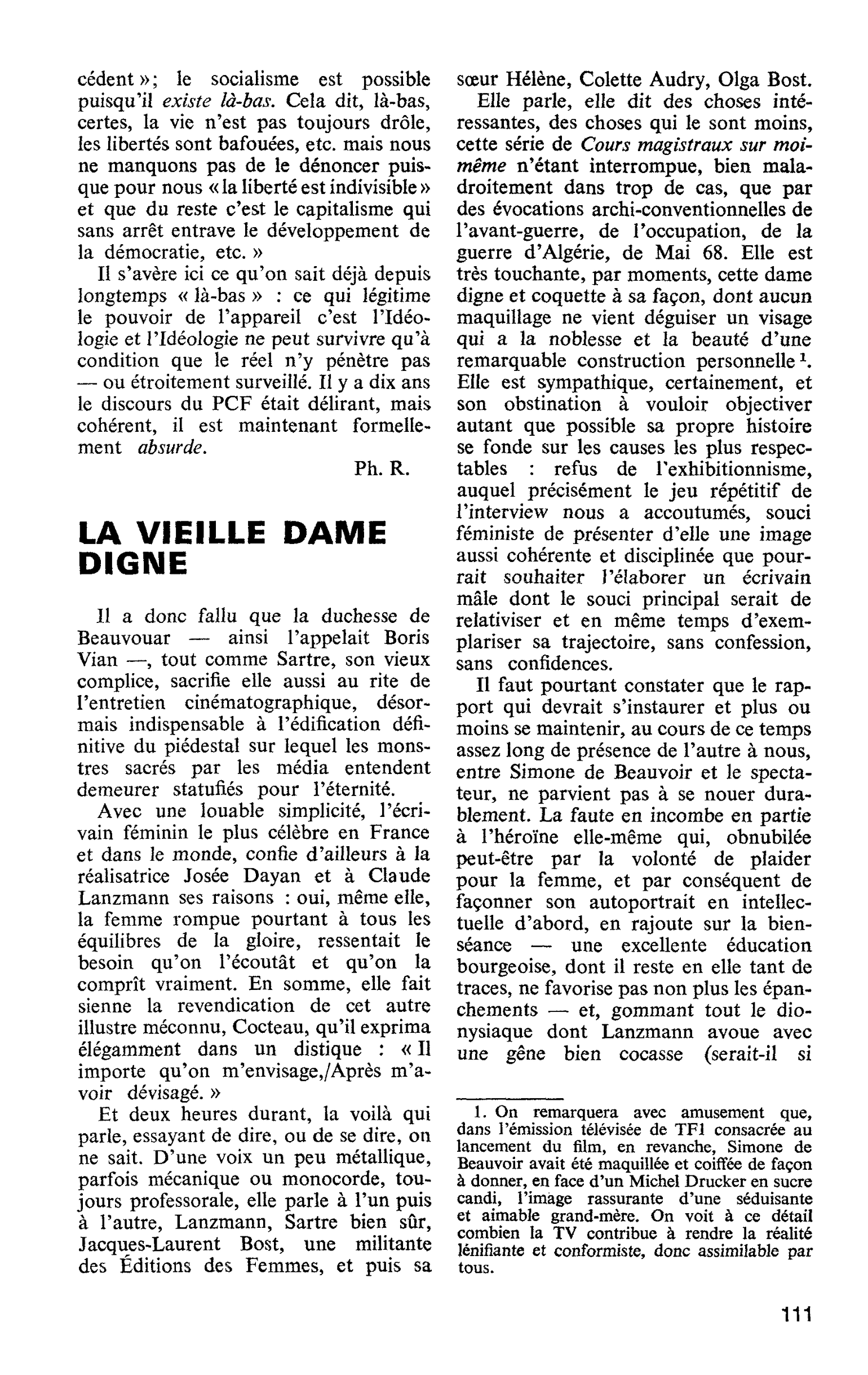 LA VIEILLE DAME DIGNE