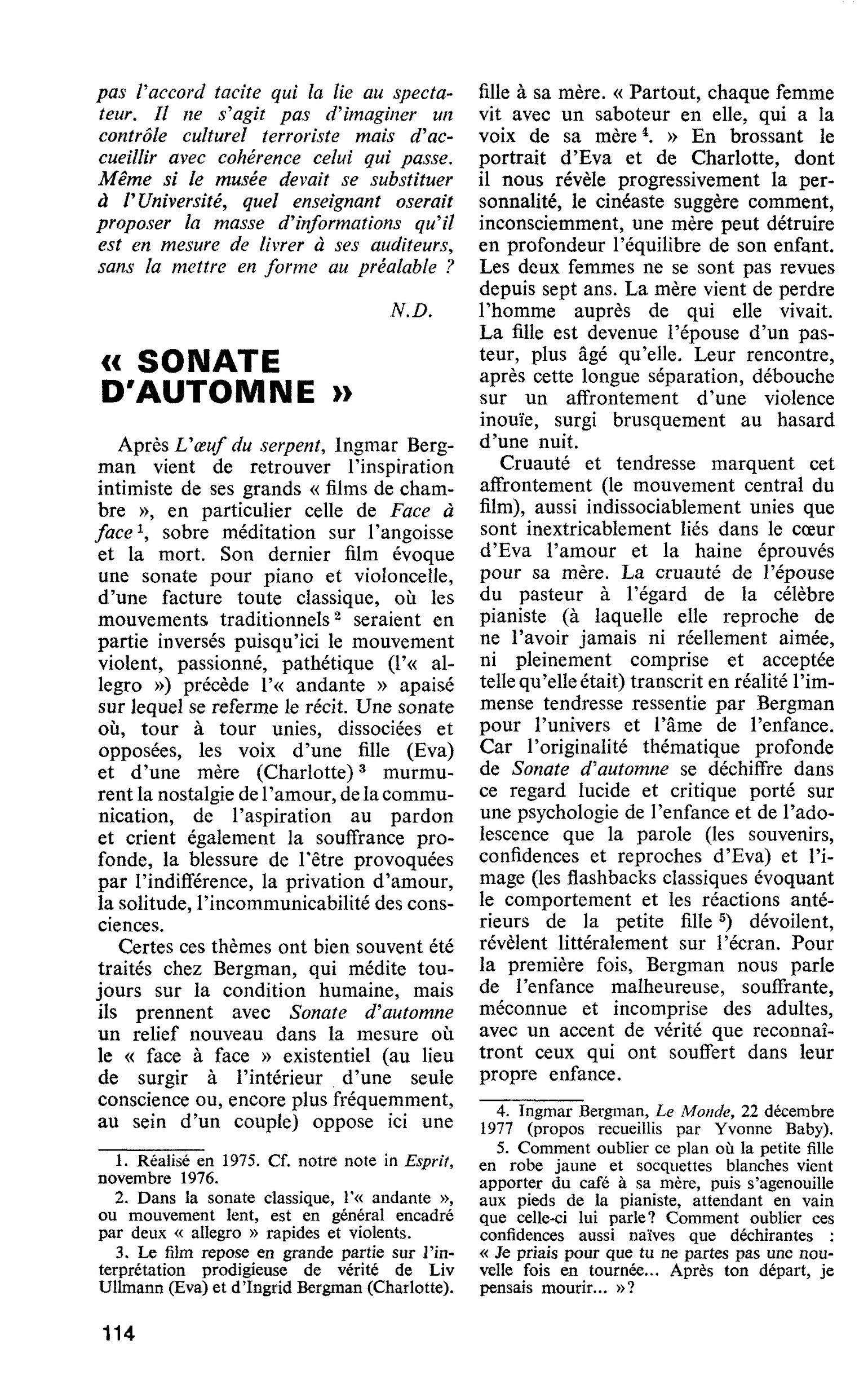 « SONATE D’AUTOMNE »