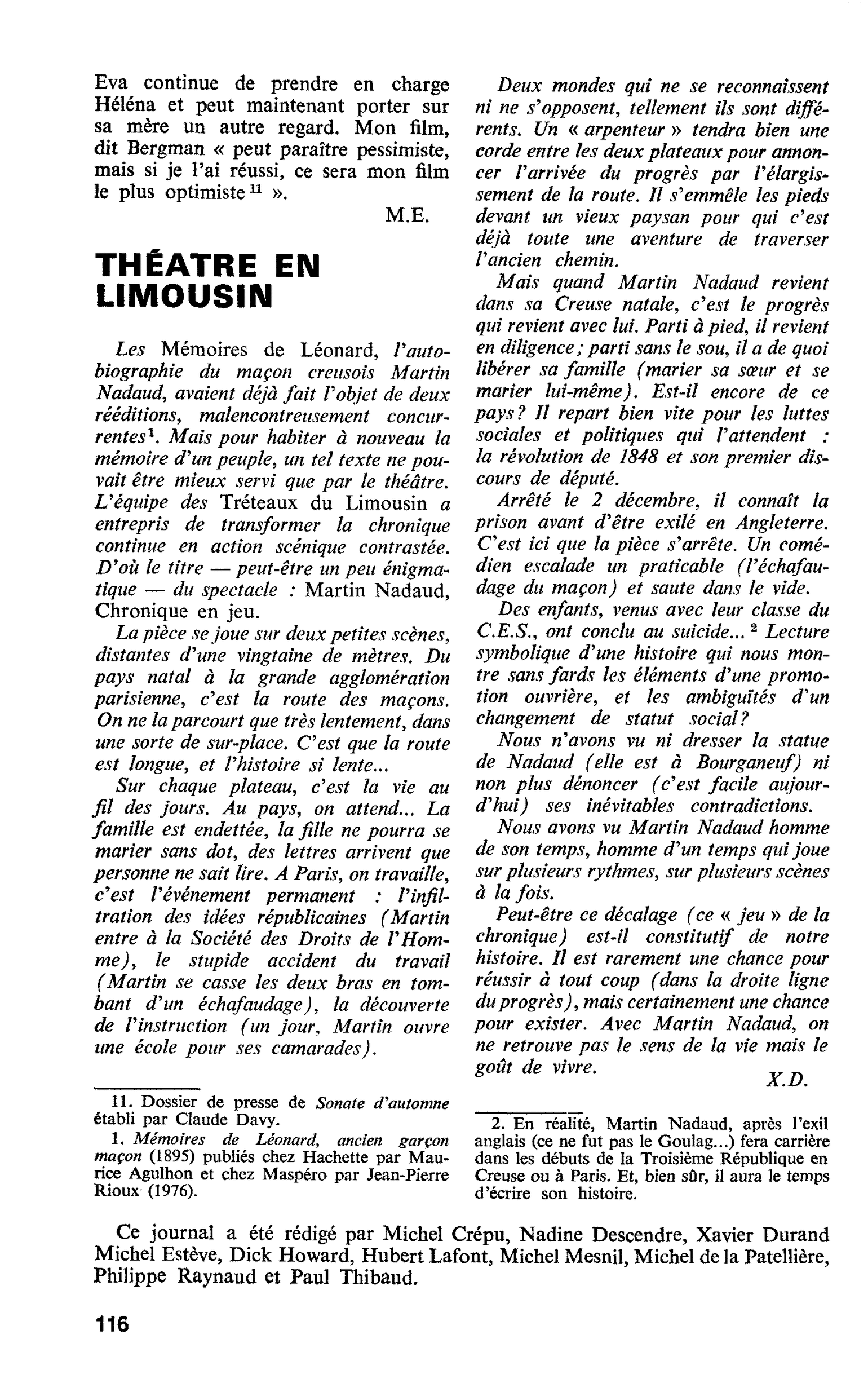 THÉÂTRE EN LIMOUSIN