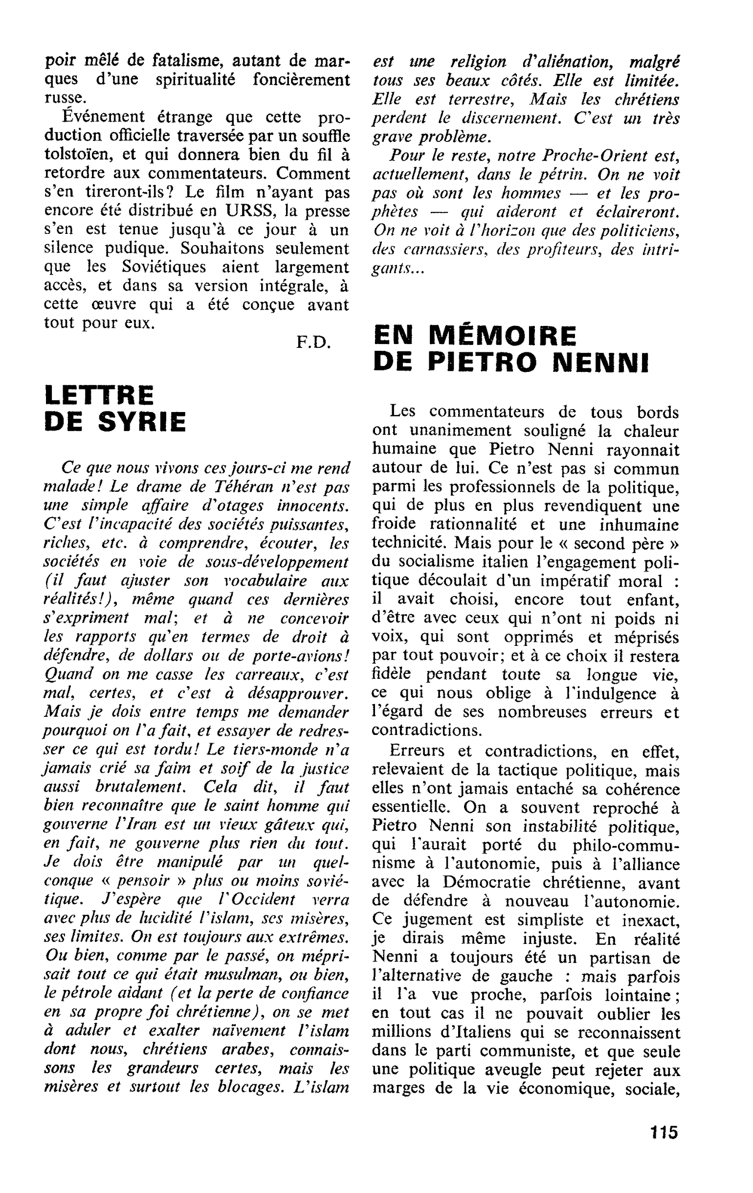 EN MÉMOIRE DE PIETRO NENNI