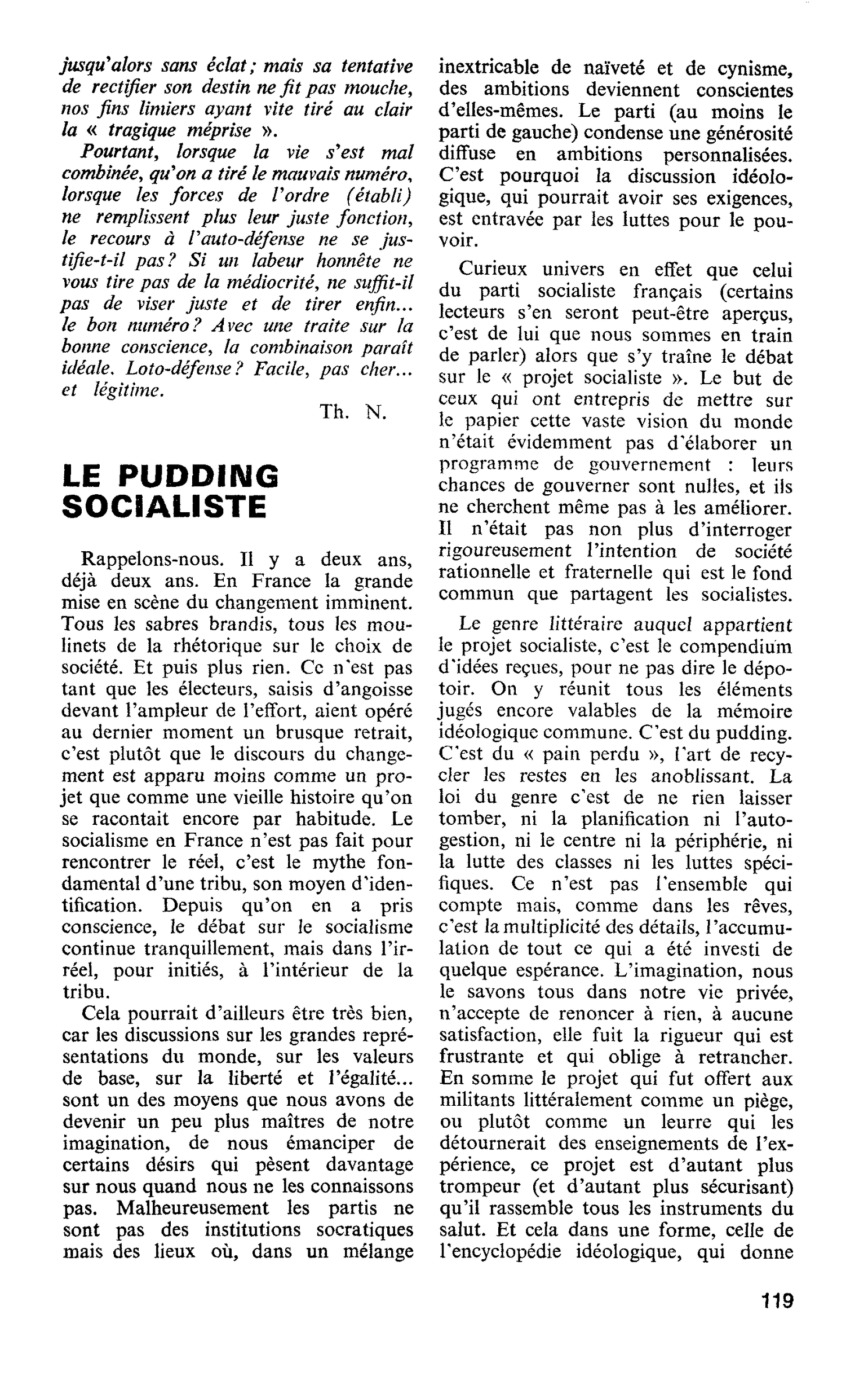 LE PUDDING SOCIALISTE