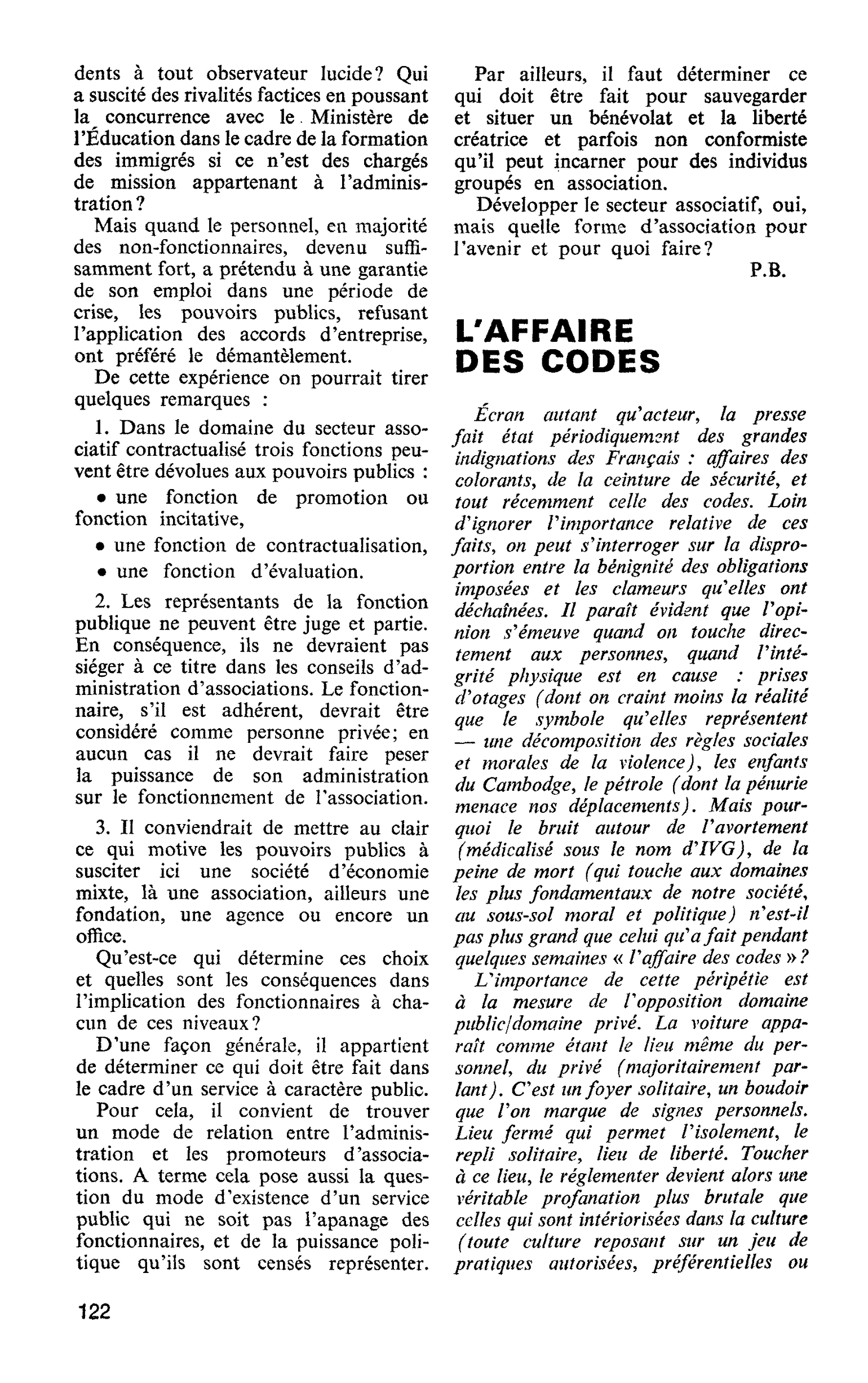 L’AFFAIRE DES CODES