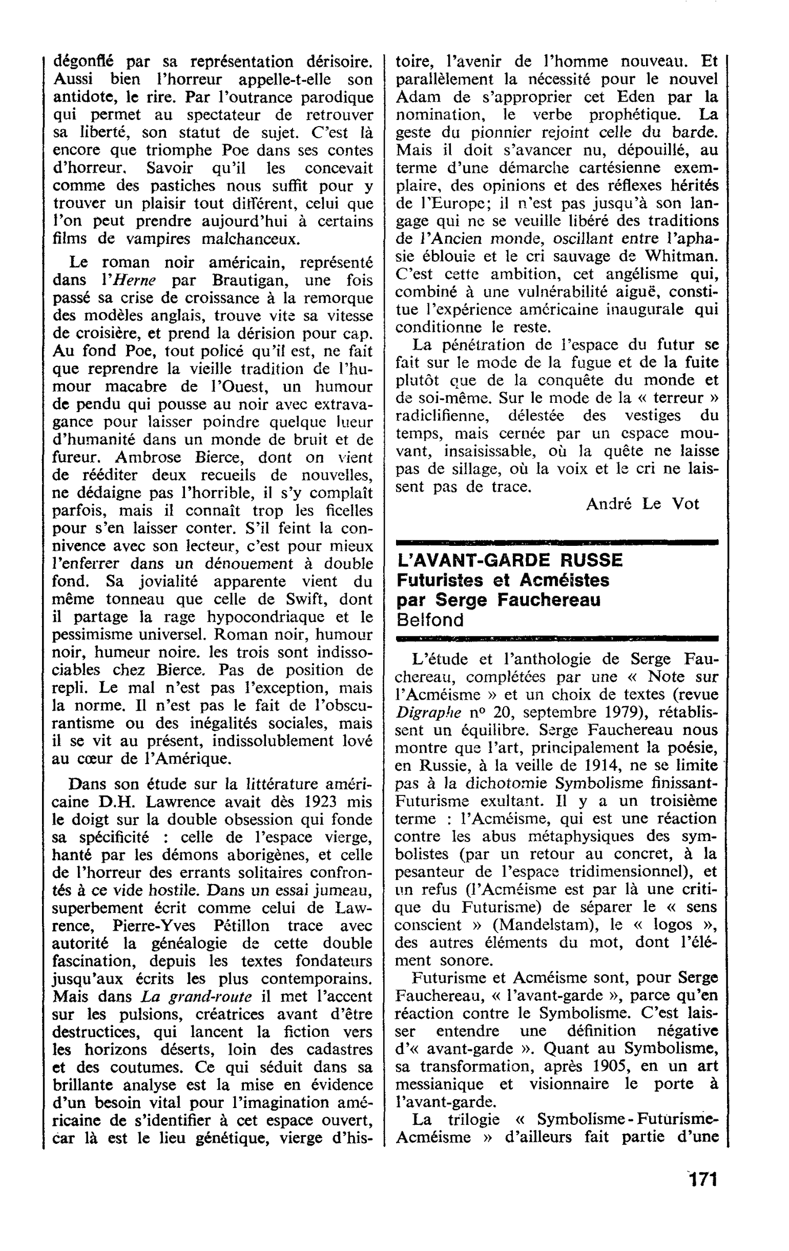 L’AVANT-GARDE RUSSE. Futuristes et Acméistes par Serge Fauchereau