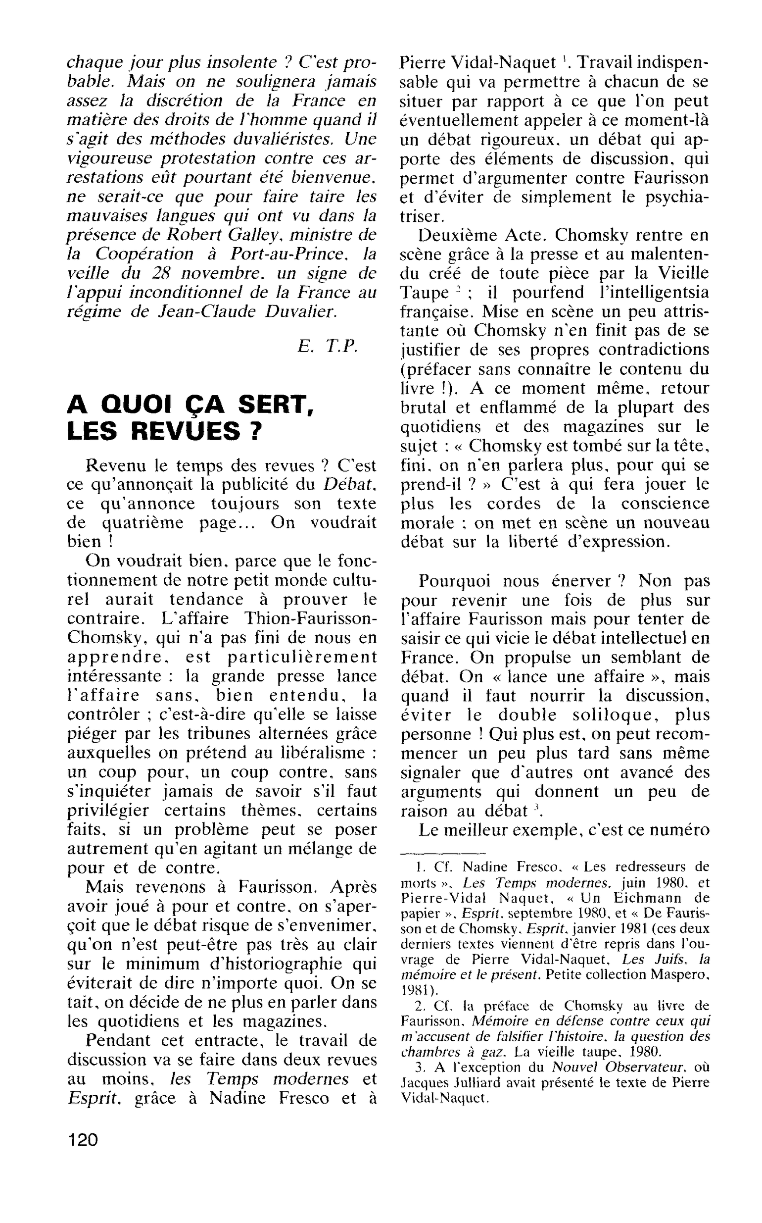 A QUOI ÇA SERT, LES REVUES ?