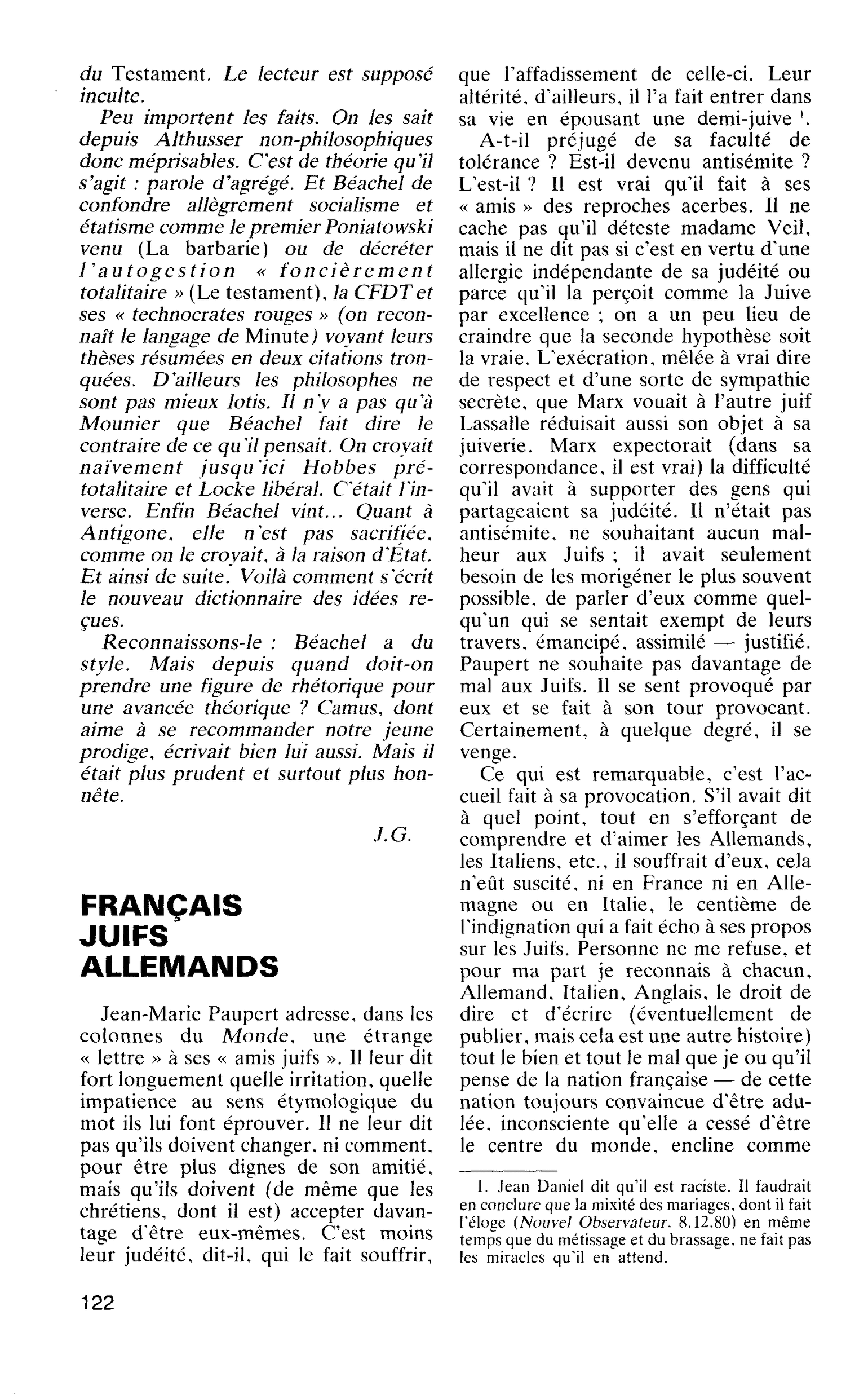 FRANÇAIS JUIFS ALLEMANDS