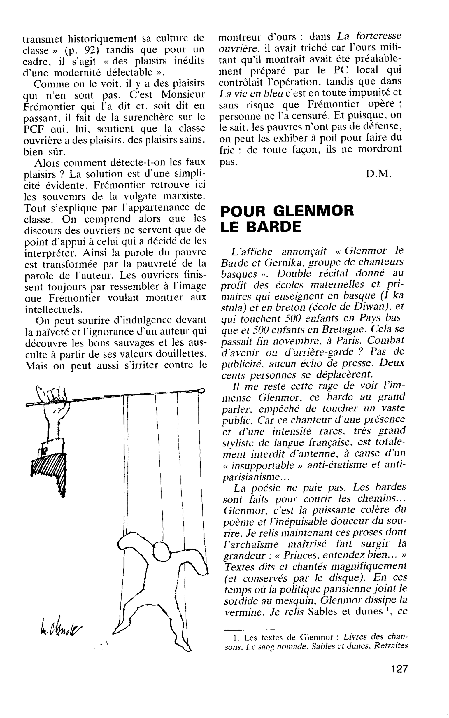 POUR GLENMOR LE BARDE