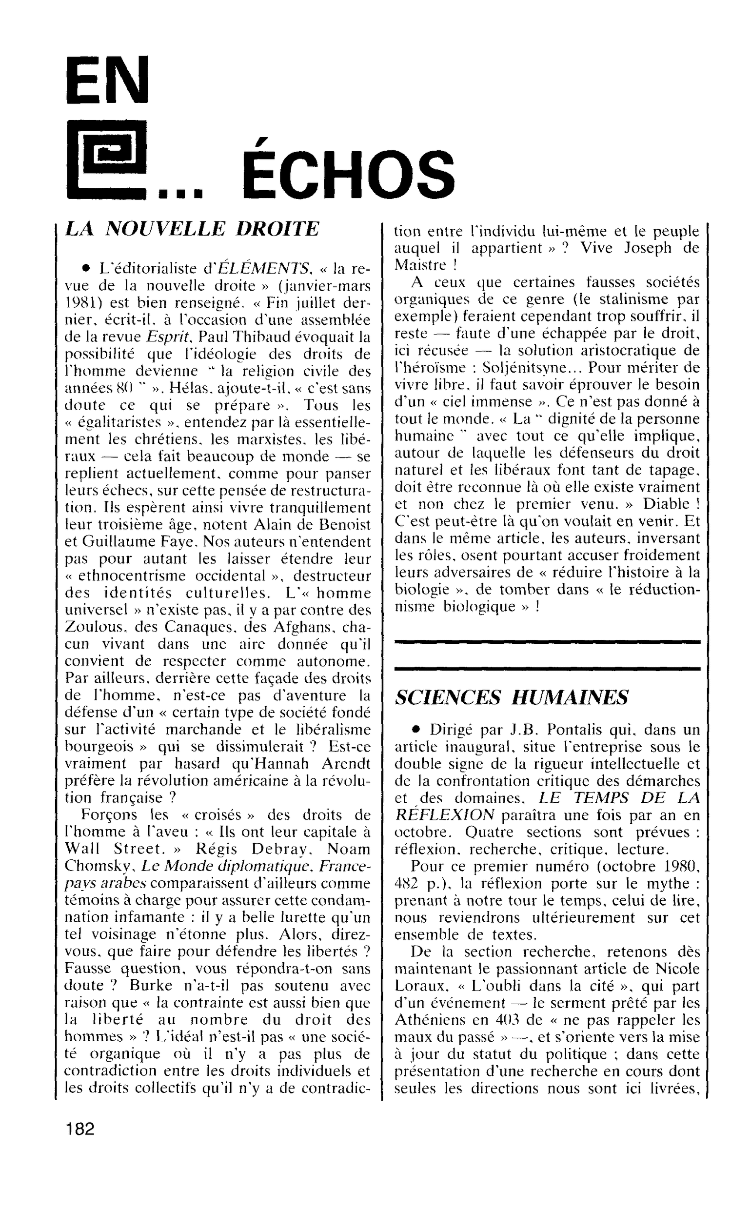 LA NOUVELLE DROITE
