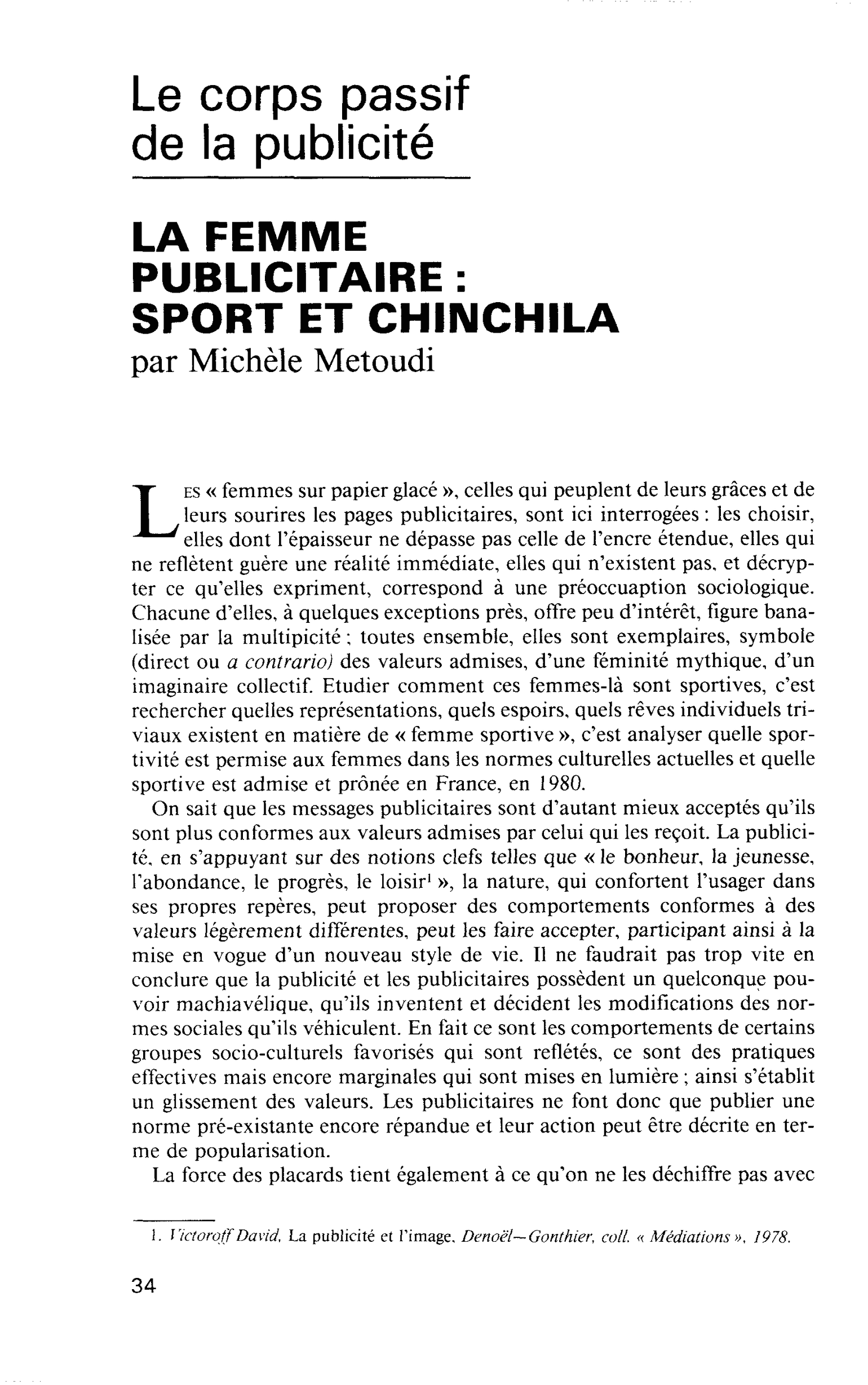 LA FEMME PUBLICITAIRE : SPORT ET CHINCHILA