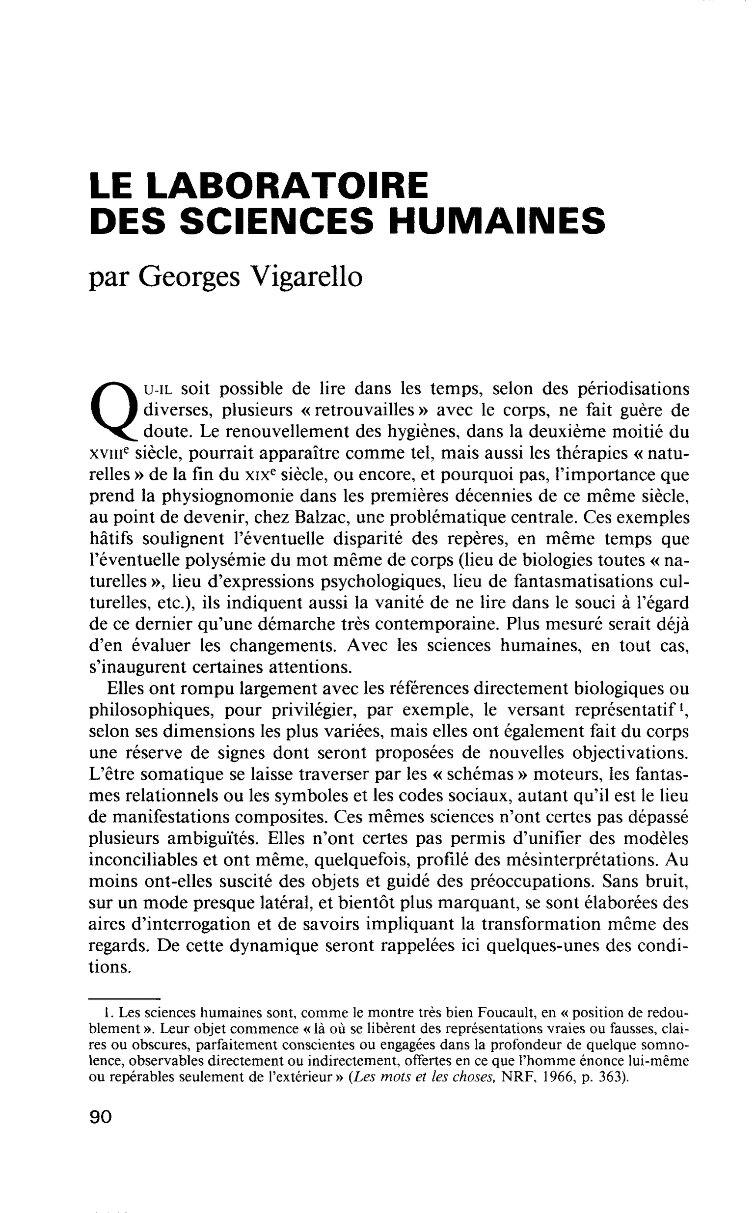 LE LABORATOIRE DES SCIENCES HUMAINES
