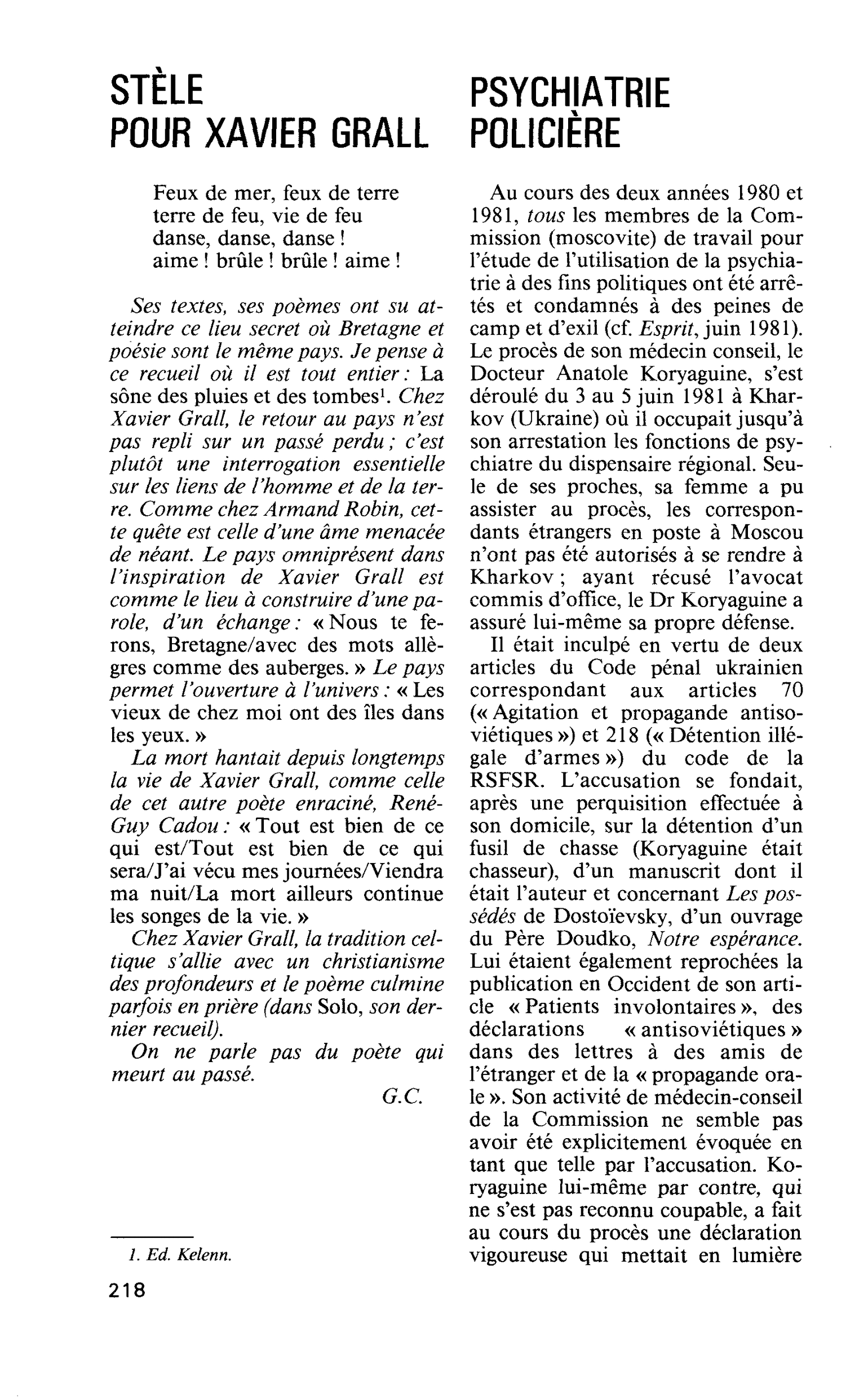 PSYCHIATRIE POLICIÈRE