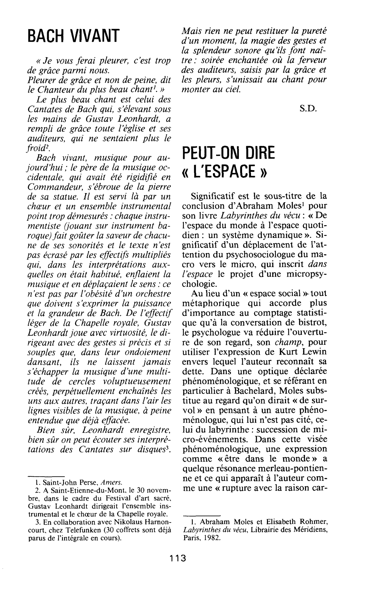 PEUT-ON DIRE « L’ESPACE »